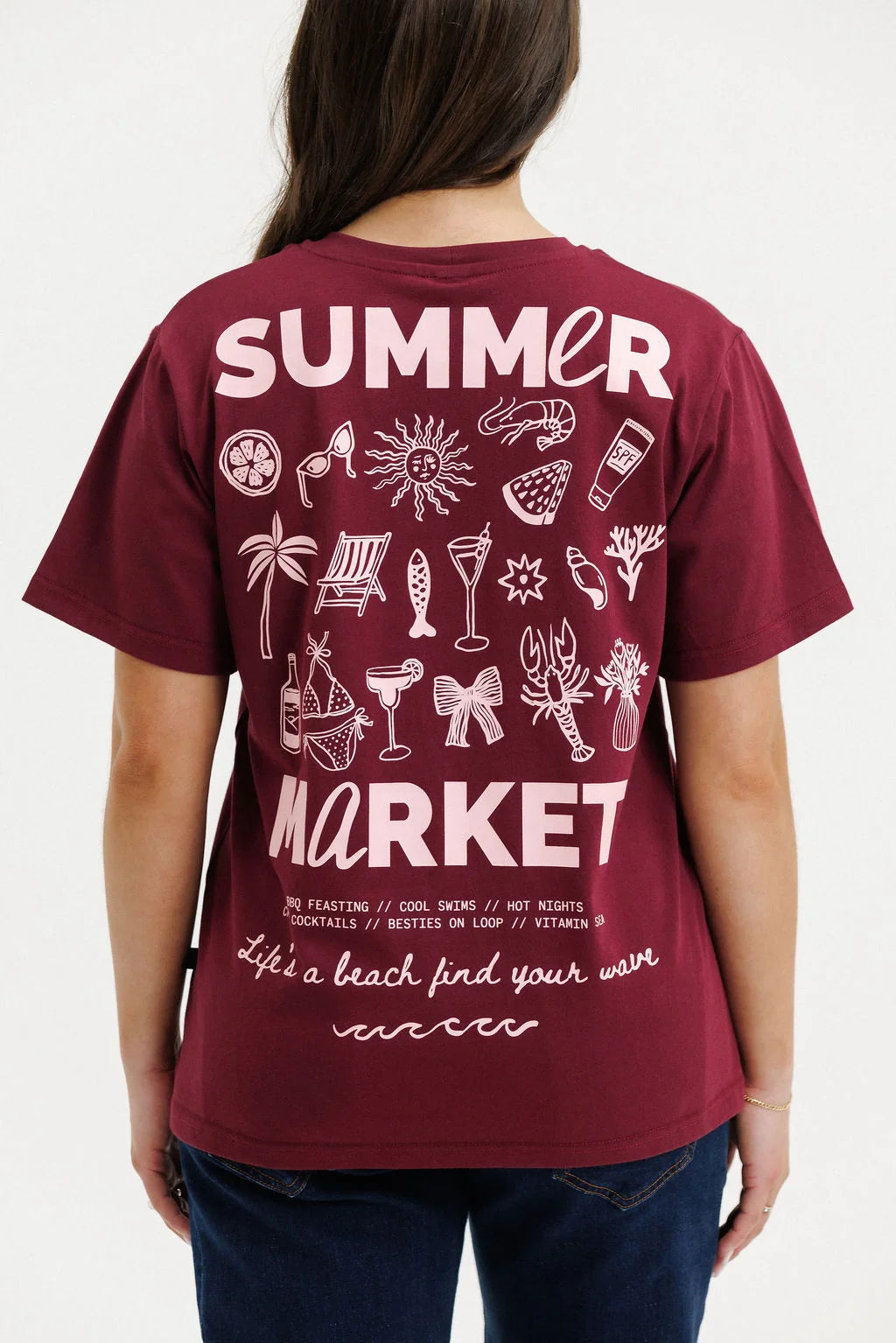 HOMELEE CHRIS TEE - MERLOT SUMMER MARKET - THE VOGUE STORE