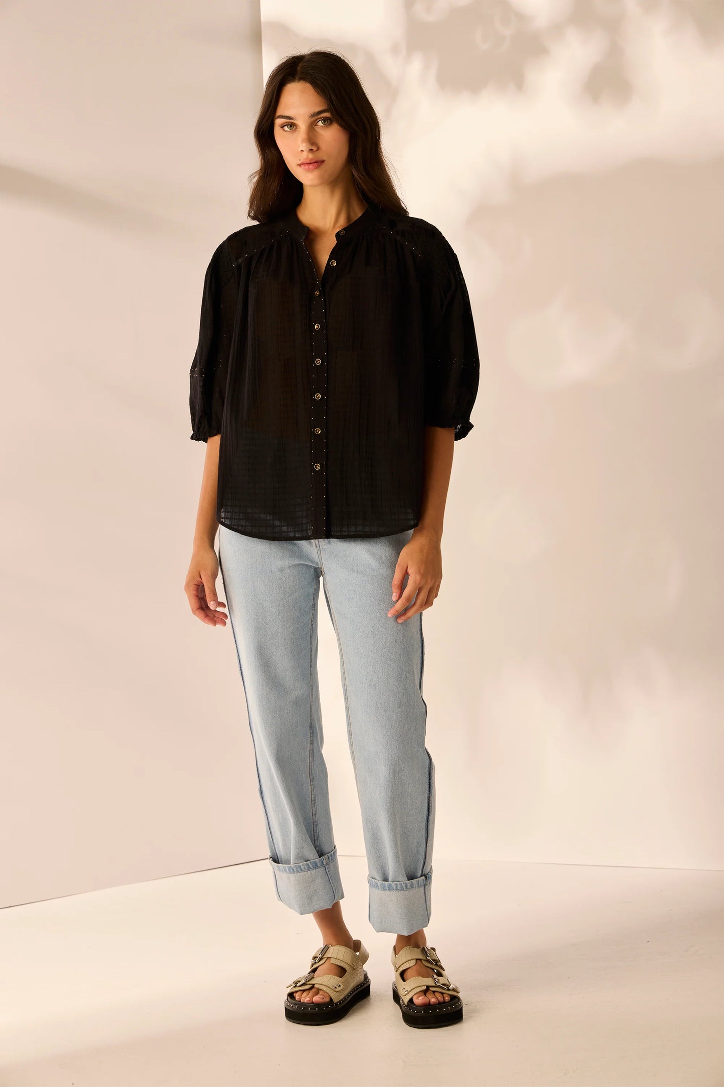 LANIA VILLA SHIRT - BLACK - THE VOGUE STORE