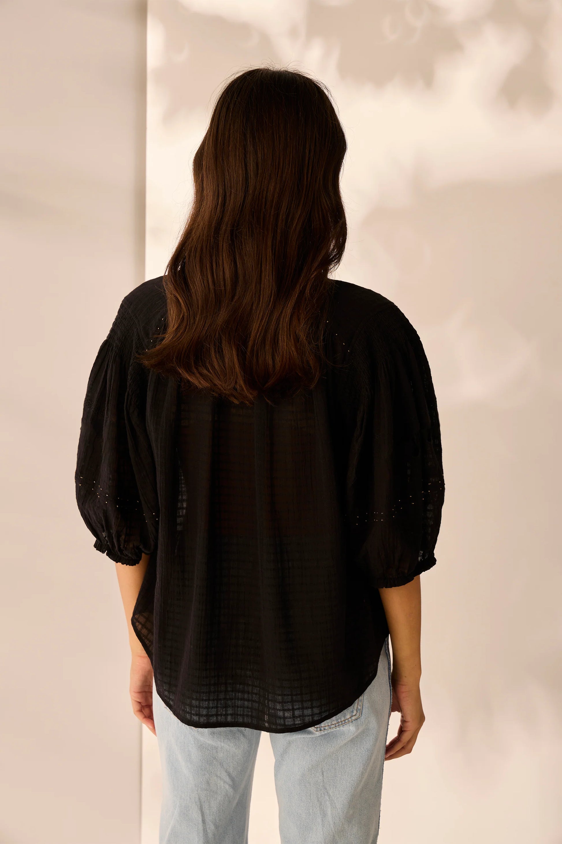 LANIA VILLA SHIRT - BLACK - THE VOGUE STORE
