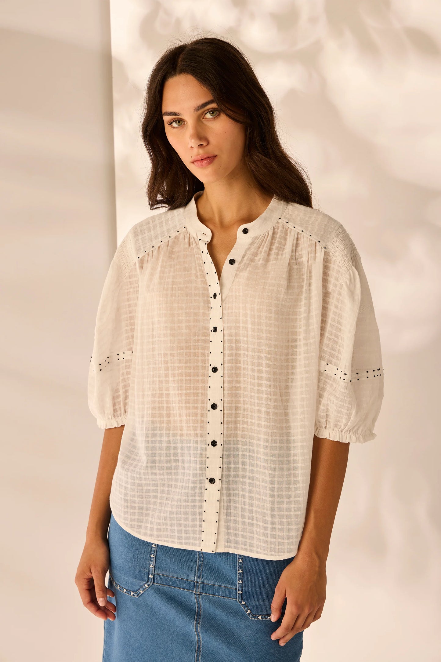 LANIA VILLA SHIRT - WHITE - THE VOGUE STORE
