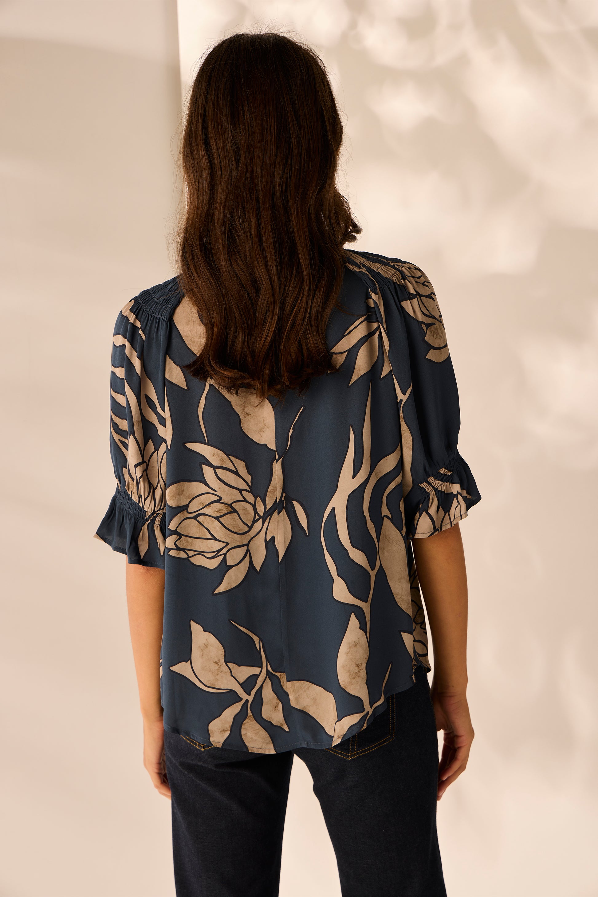 LANIA CHINO TOP - STEEL - THE VOGUE STORE