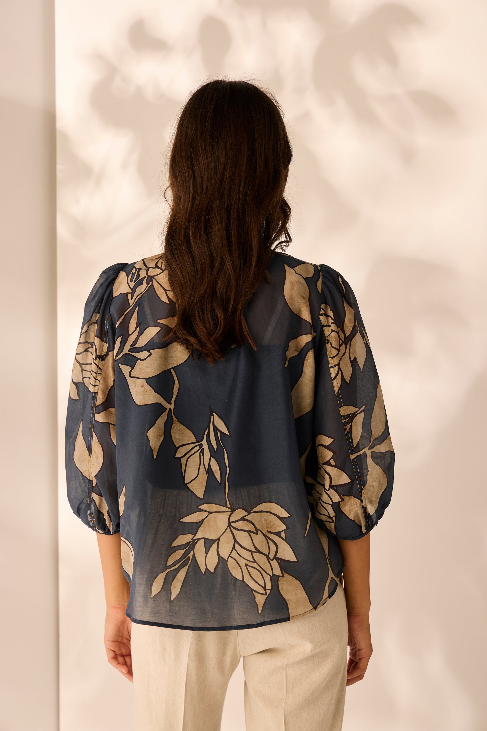 LANIA CHINO SHIRT - STEEL - THE VOGUE STORE