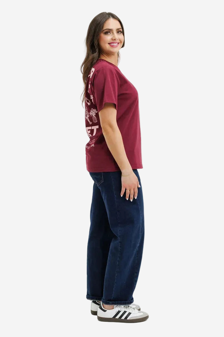 HOMELEE CHRIS TEE - MERLOT SUMMER MARKET - THE VOGUE STORE
