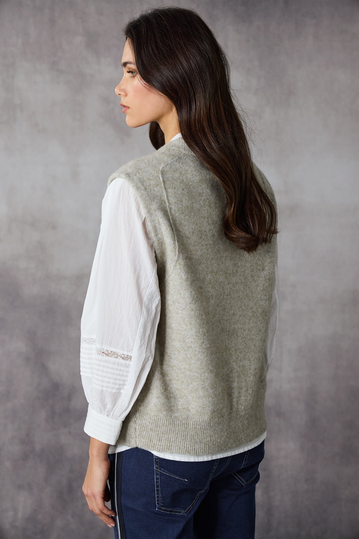LANIA LOFT VEST - OAT - THE VOGUE STORE