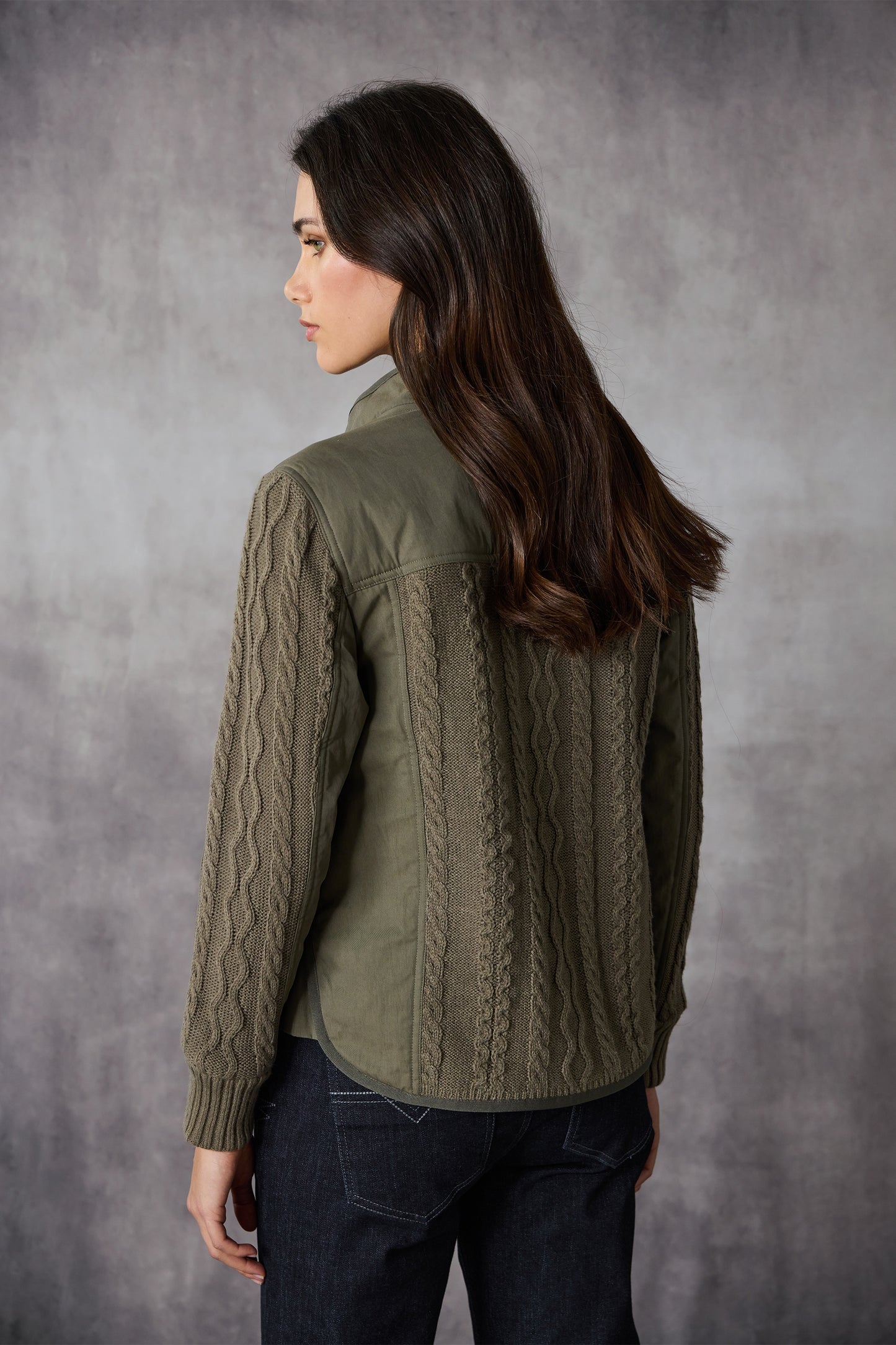 LANIA CABLE JACKET - KHAKI - THE VOGUE STORE