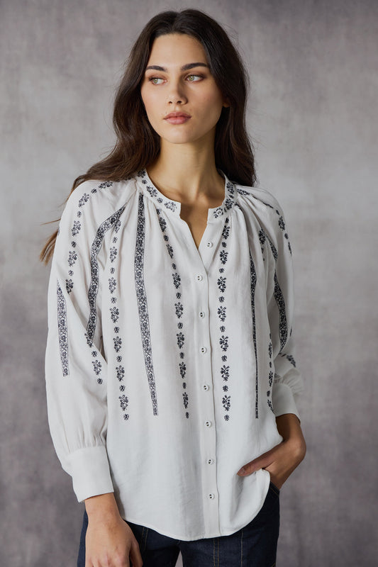 LANIA CHANTEL SHIRT - OFF WHITE - THE VOGUE STORE