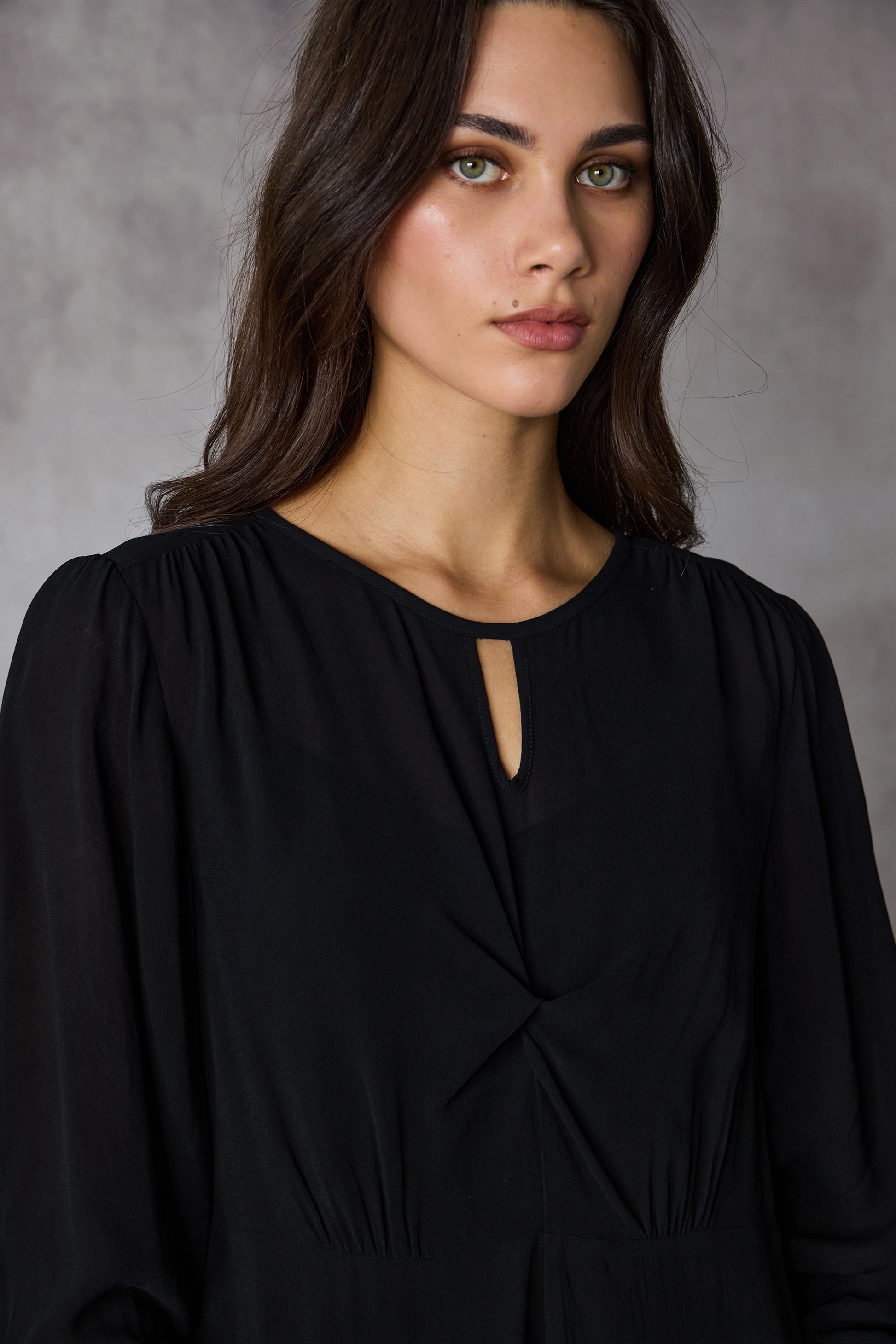 LANIA SHADOW DRESS - BLACK - THE VOGUE STORE