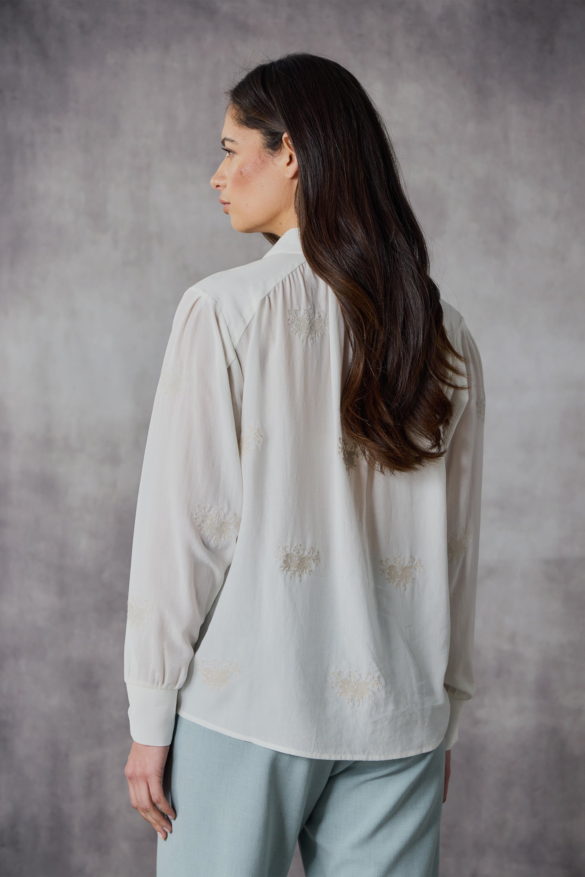 LANIA TAPESTRY SHIRT - IVORY - THE VOGUE STORE
