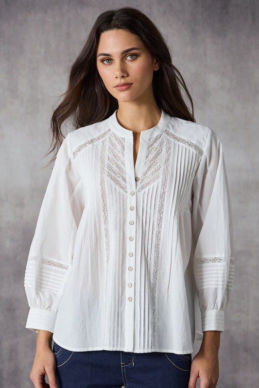 LANIA VINTAGE SHIRT - OFF WHITE - THE VOGUE STORE