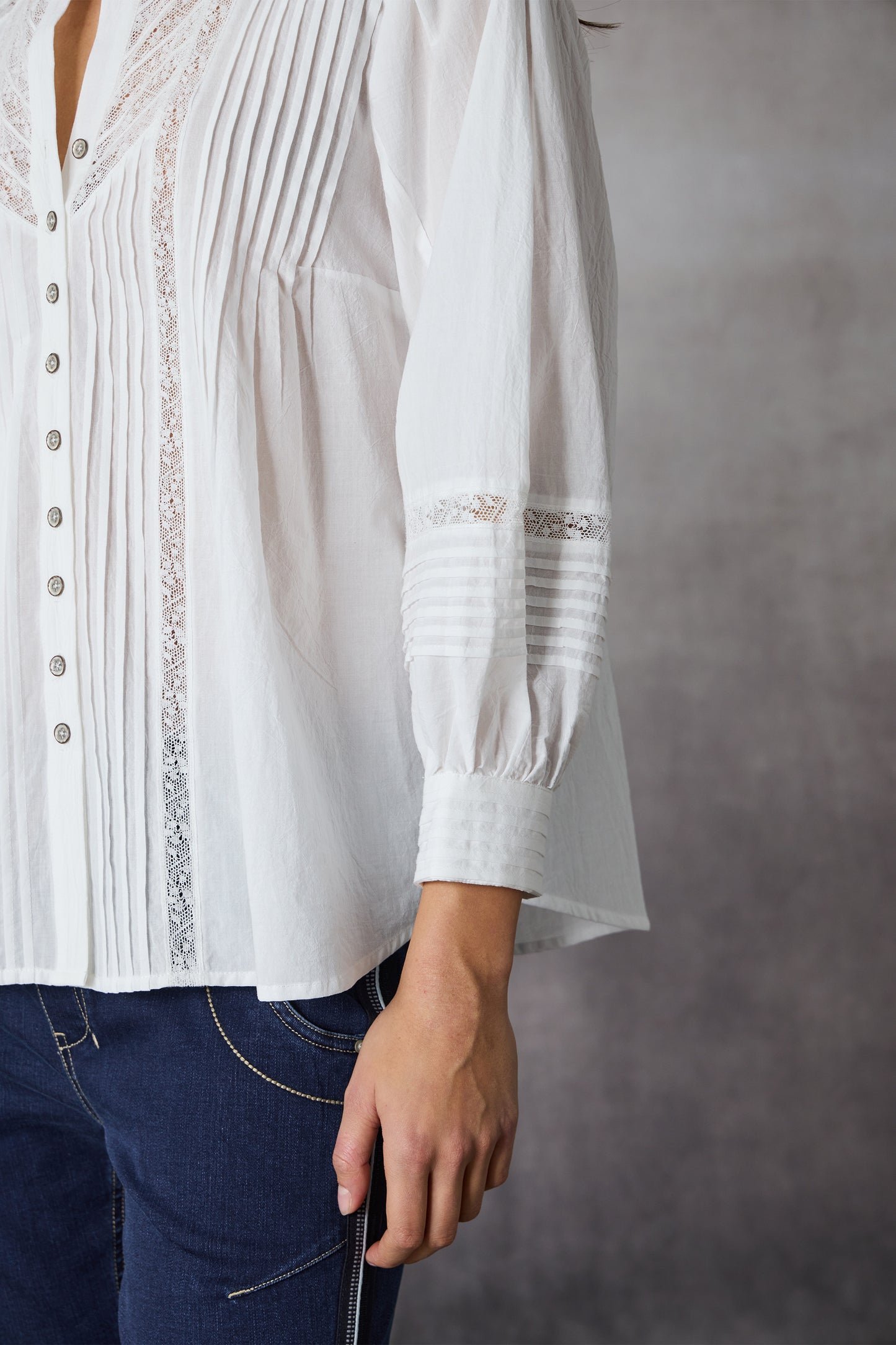 LANIA VINTAGE SHIRT - OFF WHITE - THE VOGUE STORE