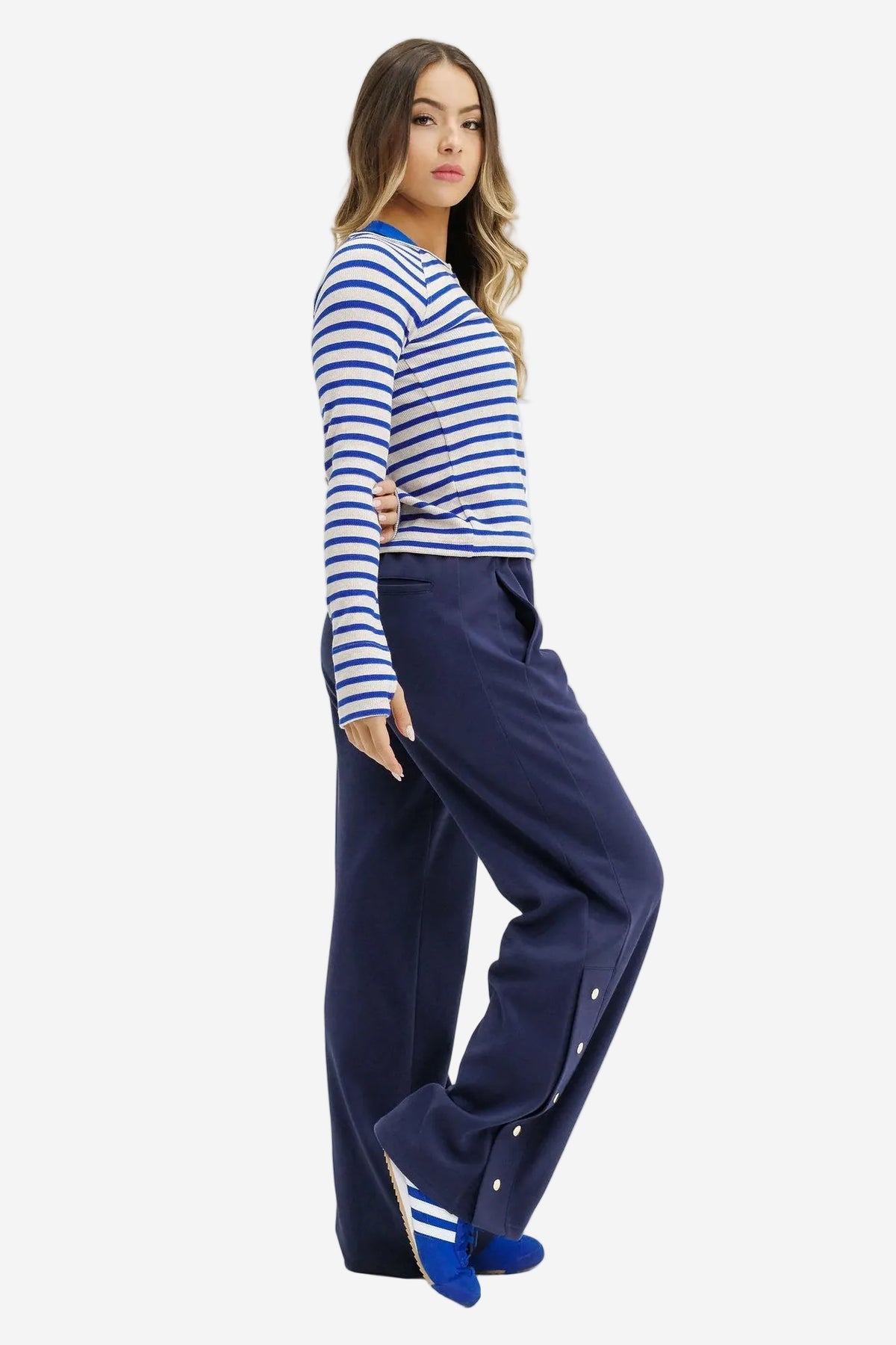 ROSE ROAD BENNE LONG SLEEVE - MARINE STRIPES - THE VOGUE STORE