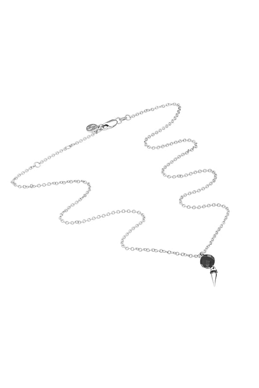 STOLEN GIRLFRIENDS CLUB PUNK ORB NECKLACE - SILVER/ONYX - THE VOGUE STORE