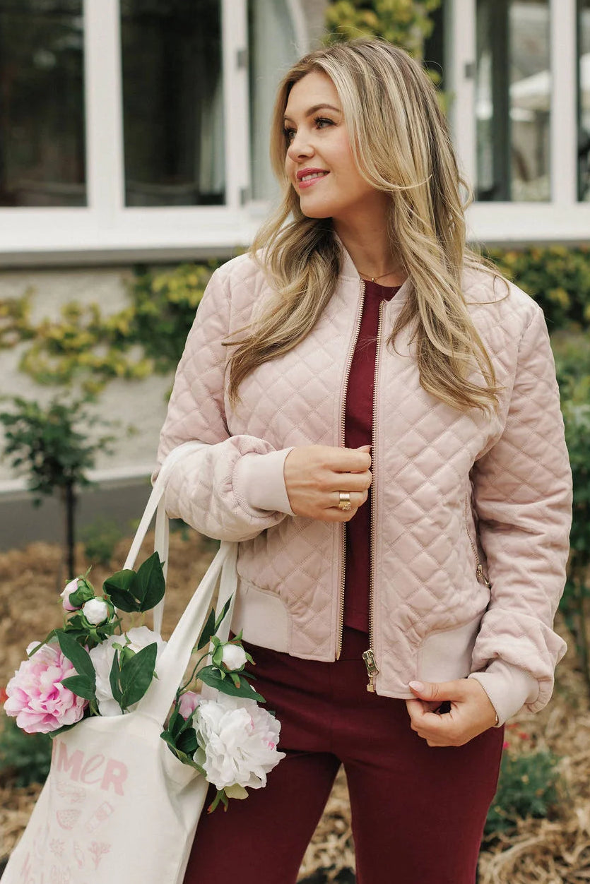 HOMELEE WYLD BOMBER - QUILTED ROSE - THE VOGUE STORE