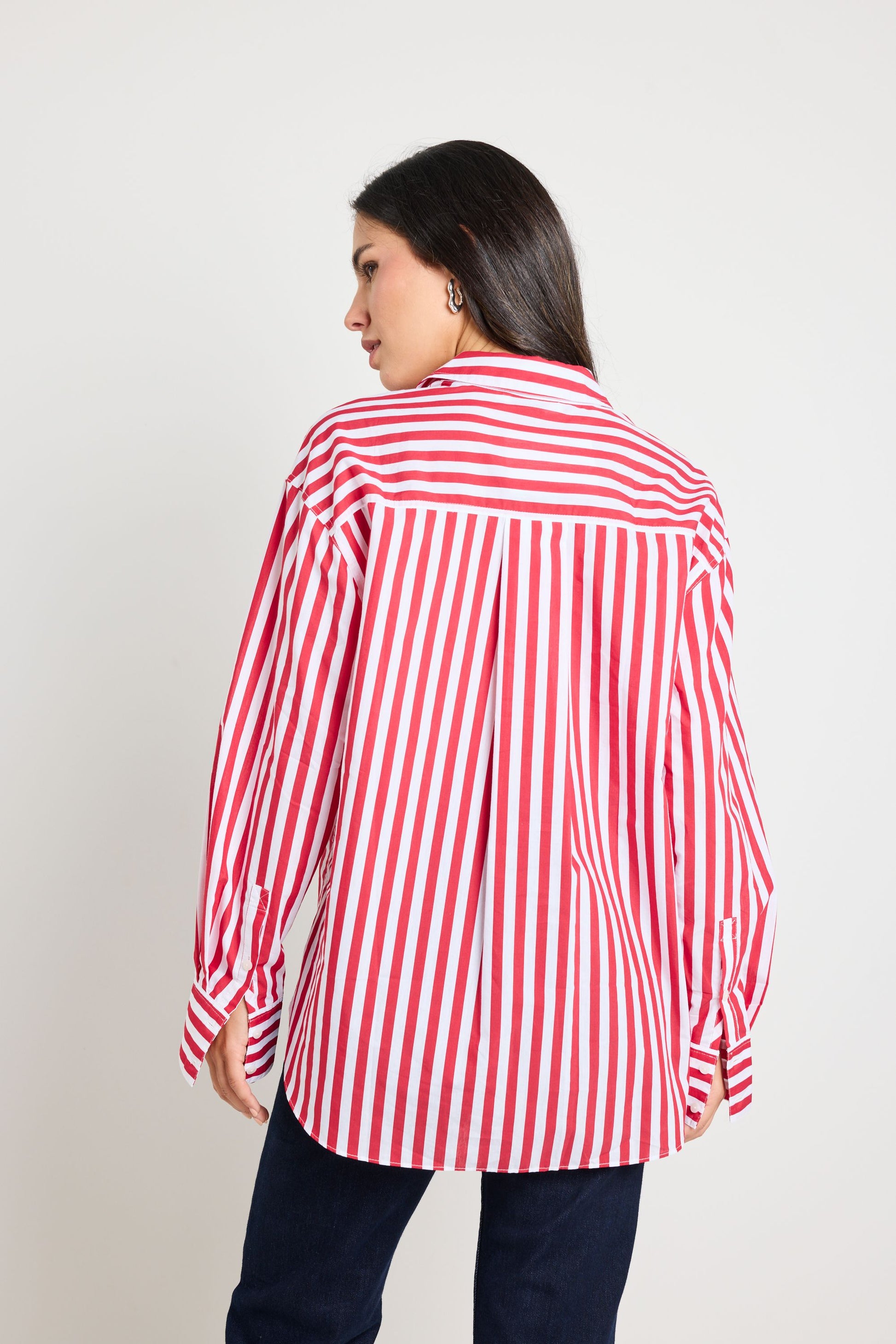 STORIES TO BE TOLD YOU GOT THIS RED STRIPE OVERSIZED SHIRT - RED STRIPE - THE VOGUE STORE