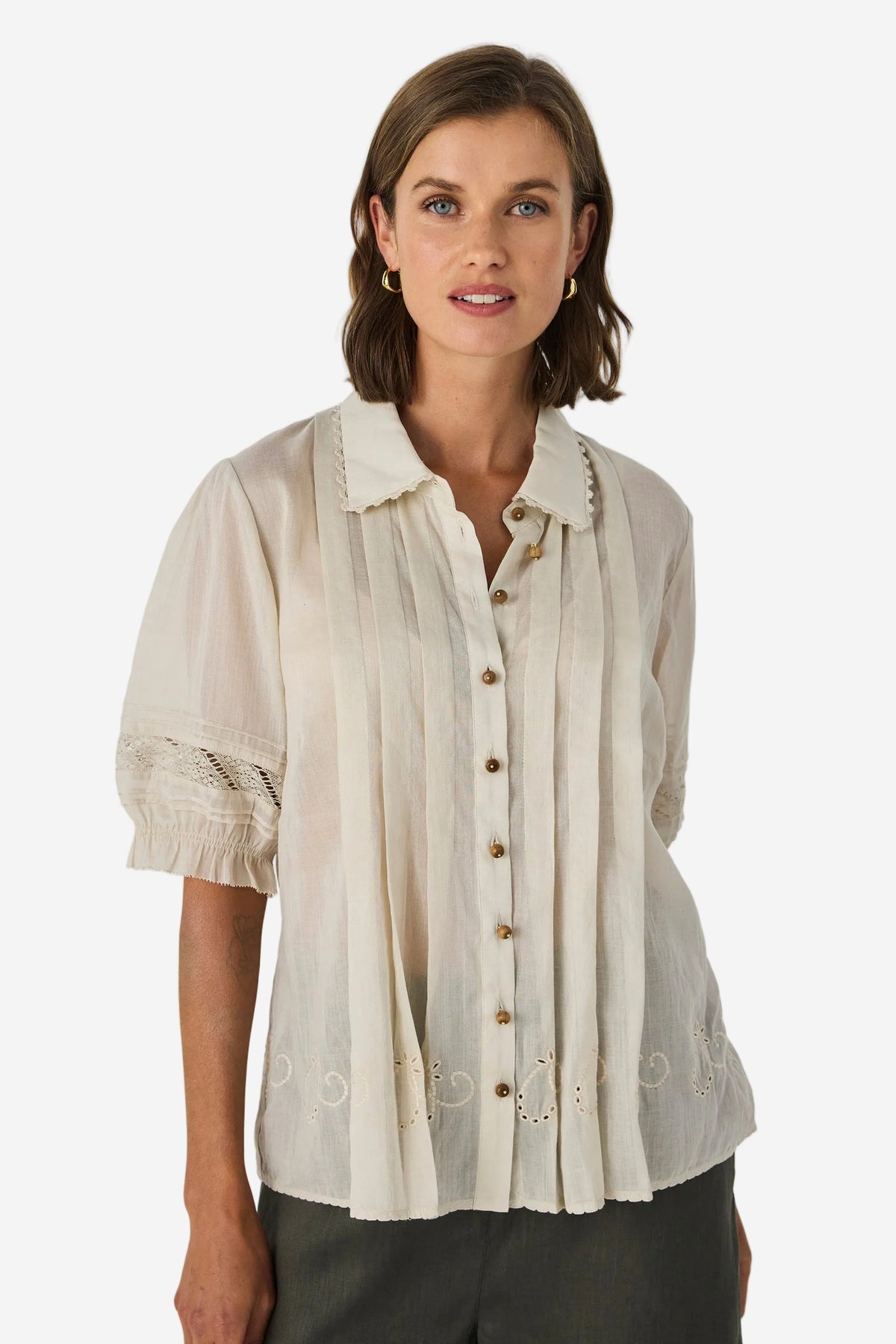 LANIA KRISTAL SHIRT - LATTE - THE VOGUE STORE