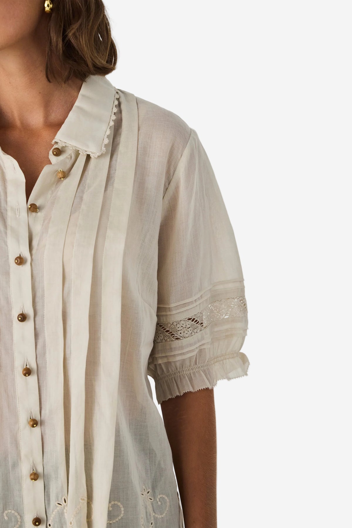 LANIA KRISTAL SHIRT - LATTE - THE VOGUE STORE