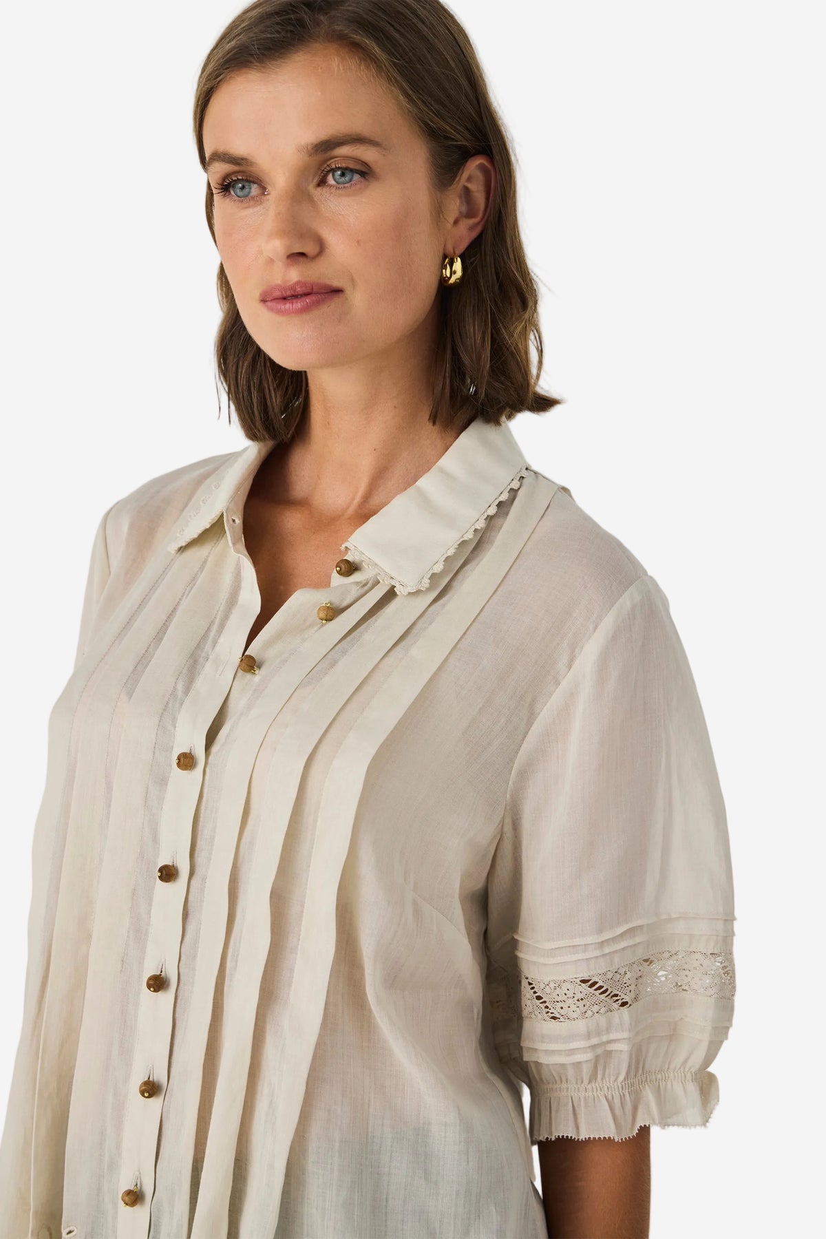 LANIA KRISTAL SHIRT - LATTE - THE VOGUE STORE