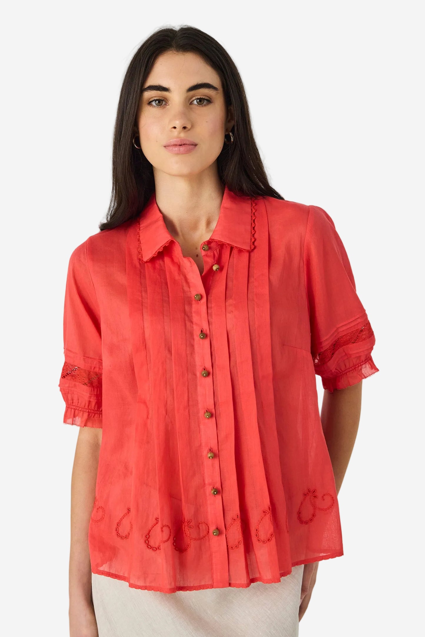 LANIA KRISTAL SHIRT - TANGELO - THE VOGUE STORE