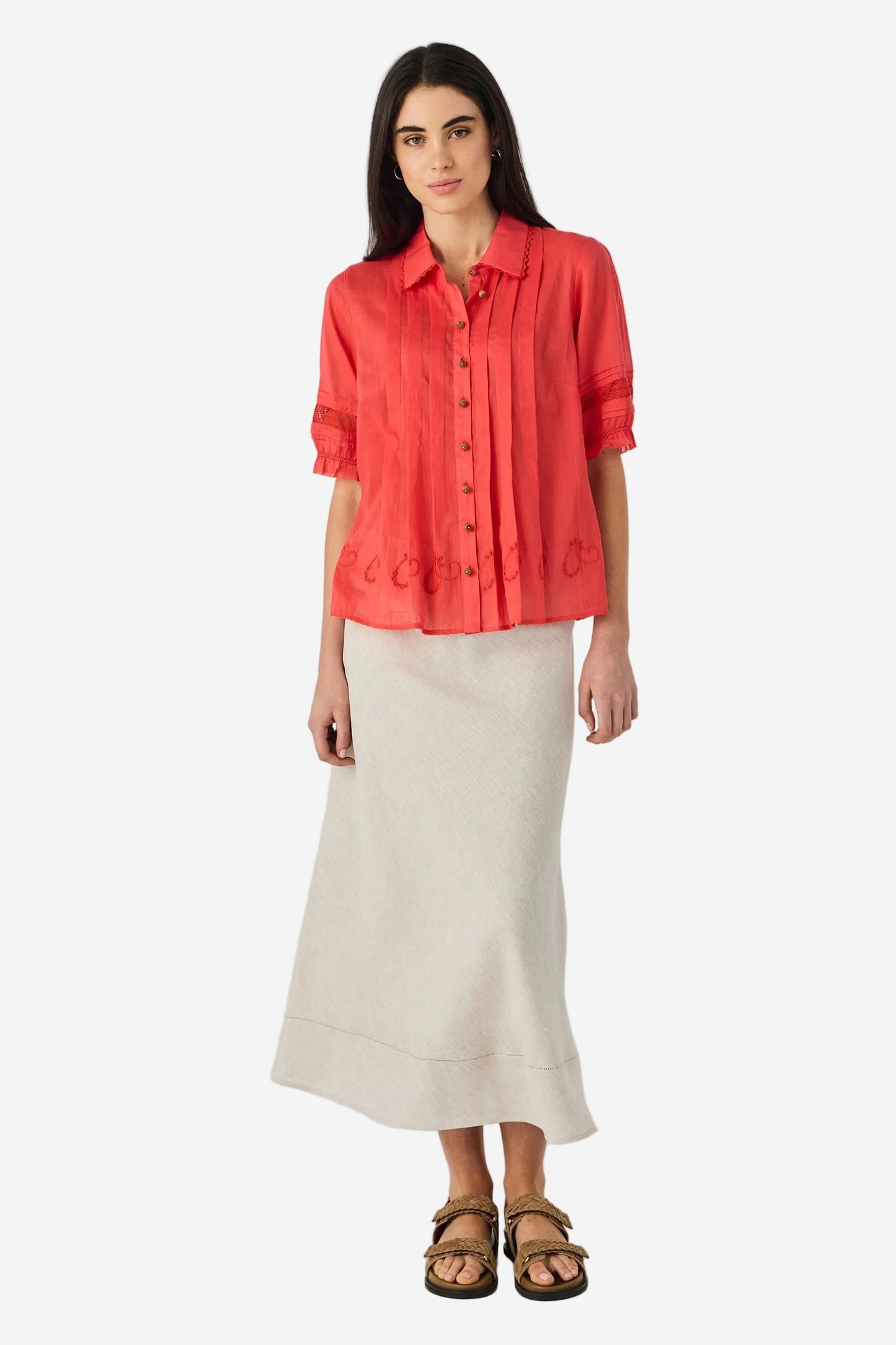 LANIA KRISTAL SHIRT - TANGELO - THE VOGUE STORE