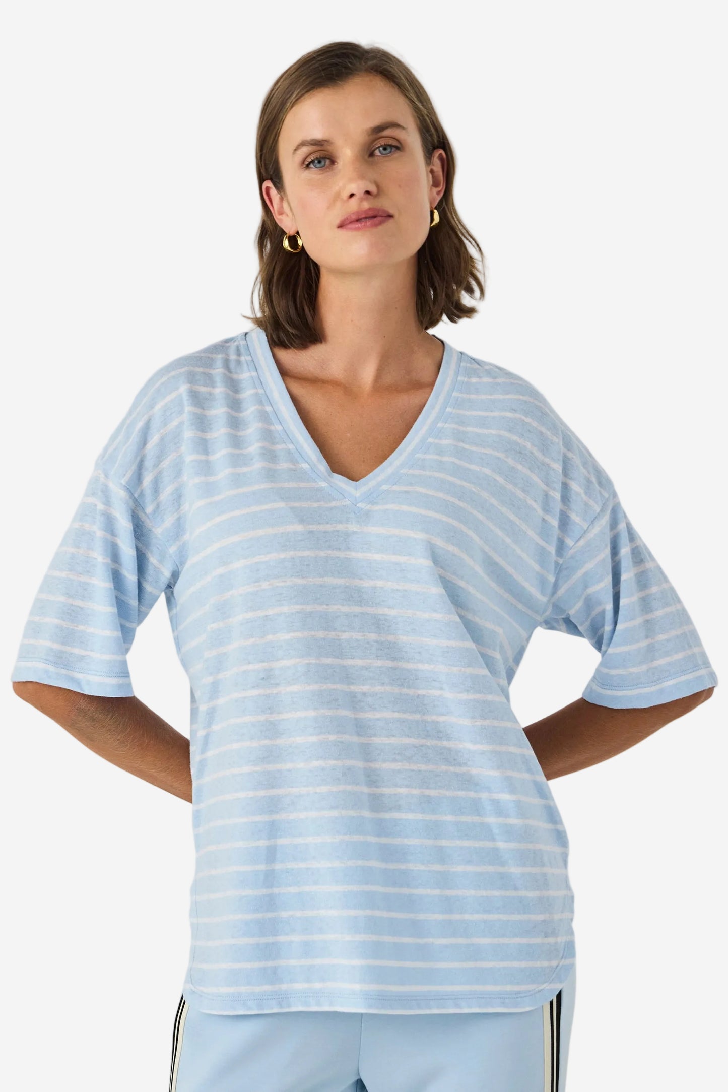 LANIA HOLT TOP - SKY - THE VOGUE STORE