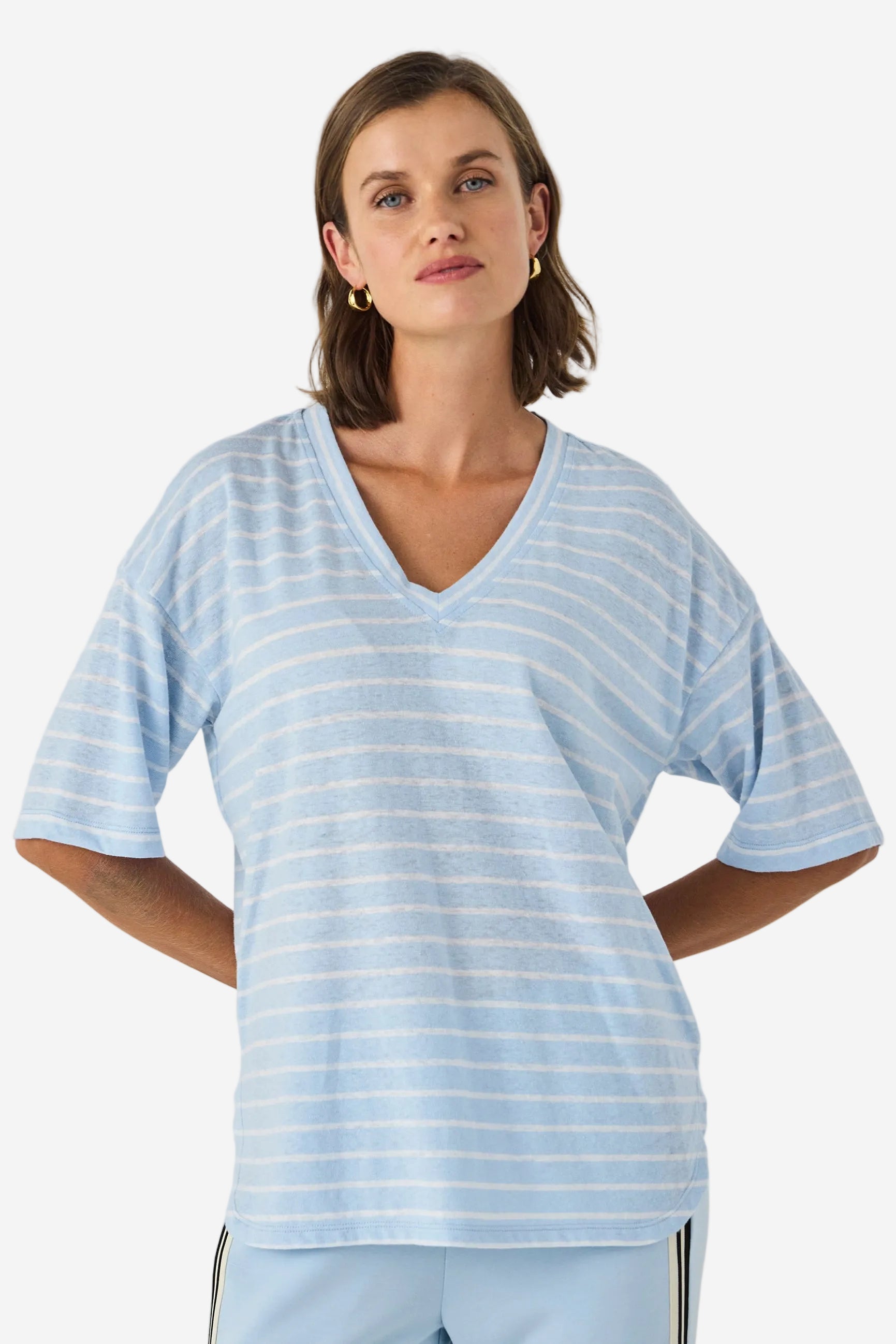 LANIA HOLT TOP - SKY - THE VOGUE STORE