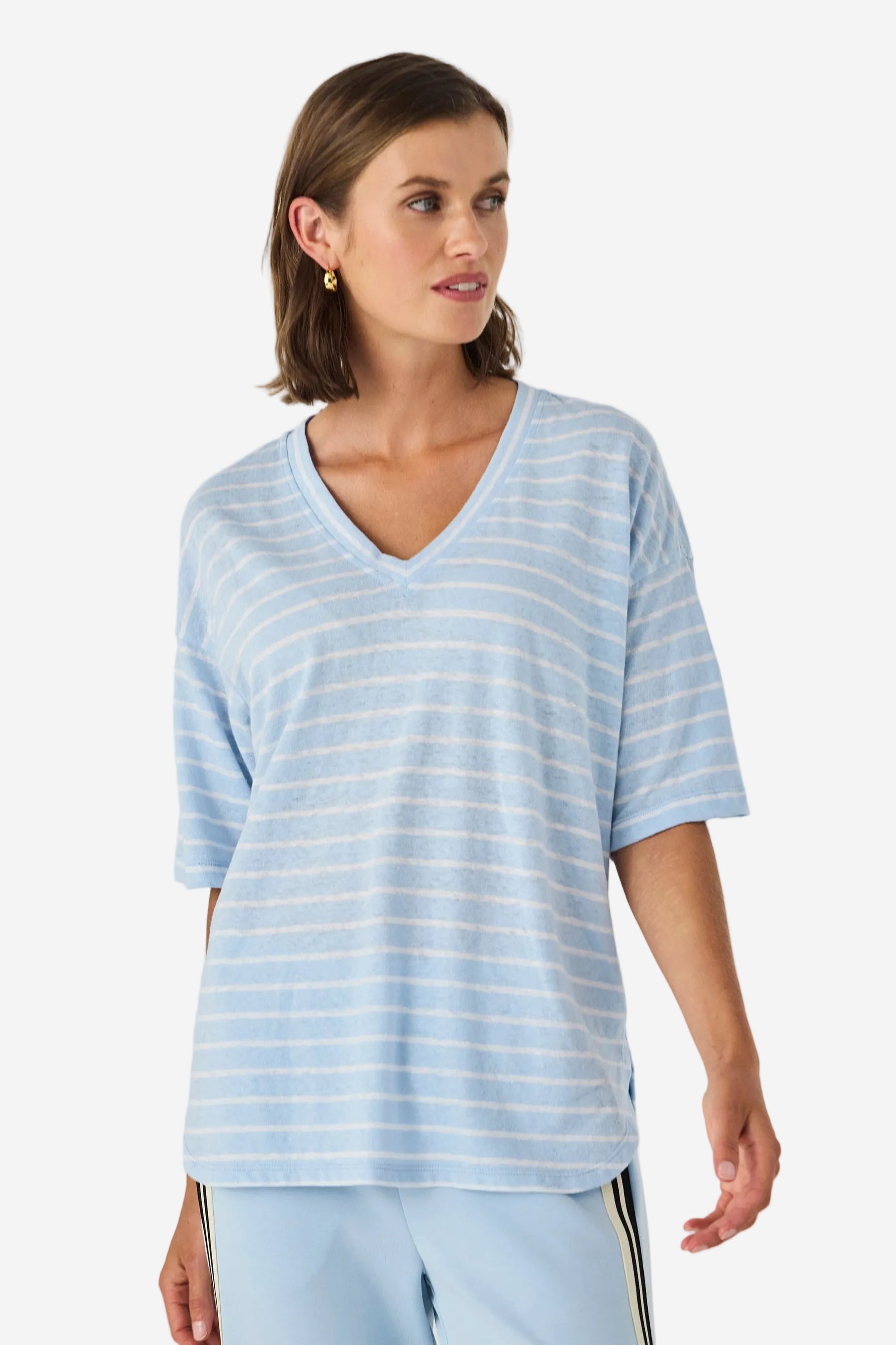 LANIA HOLT TOP - SKY - THE VOGUE STORE