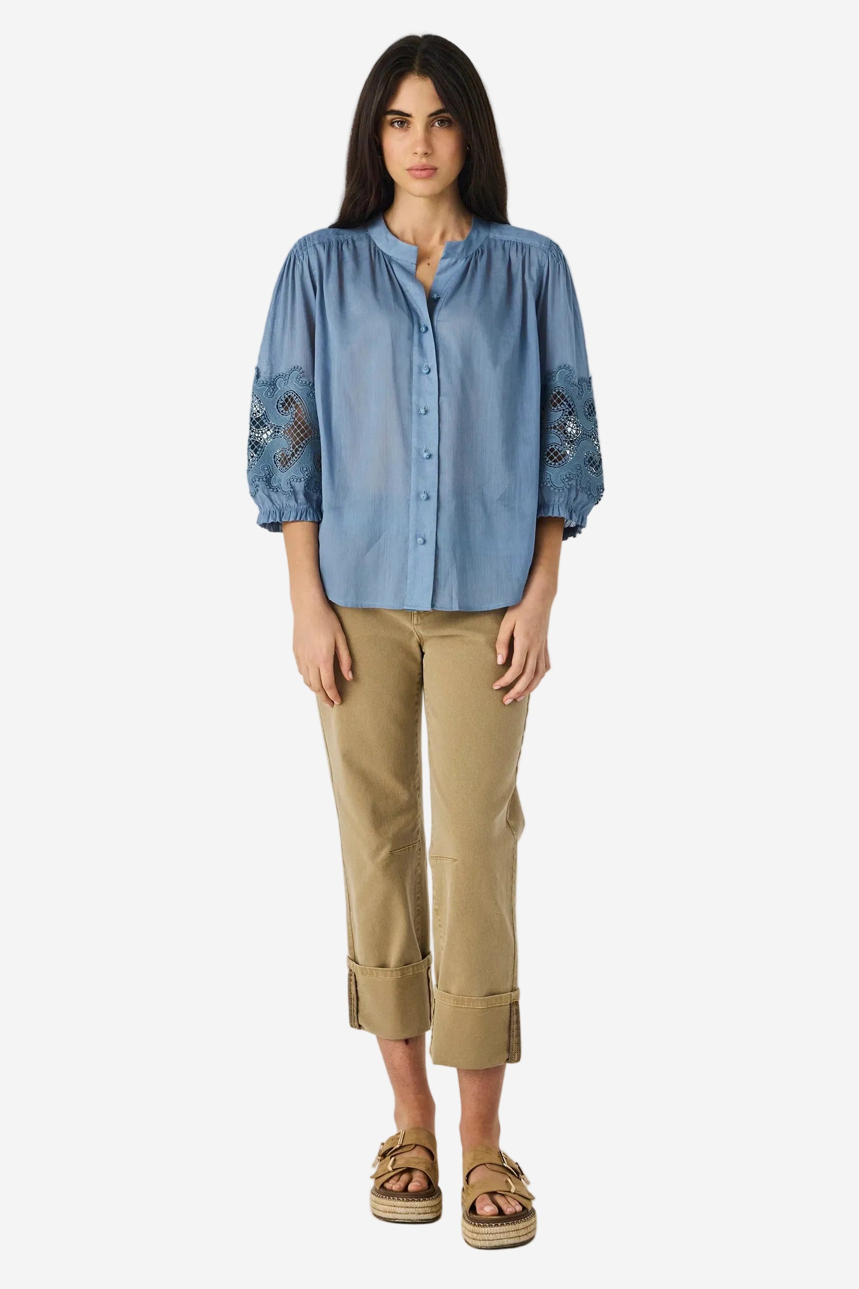 LANIA AUSTIN SHIRT - DOVE - THE VOGUE STORE