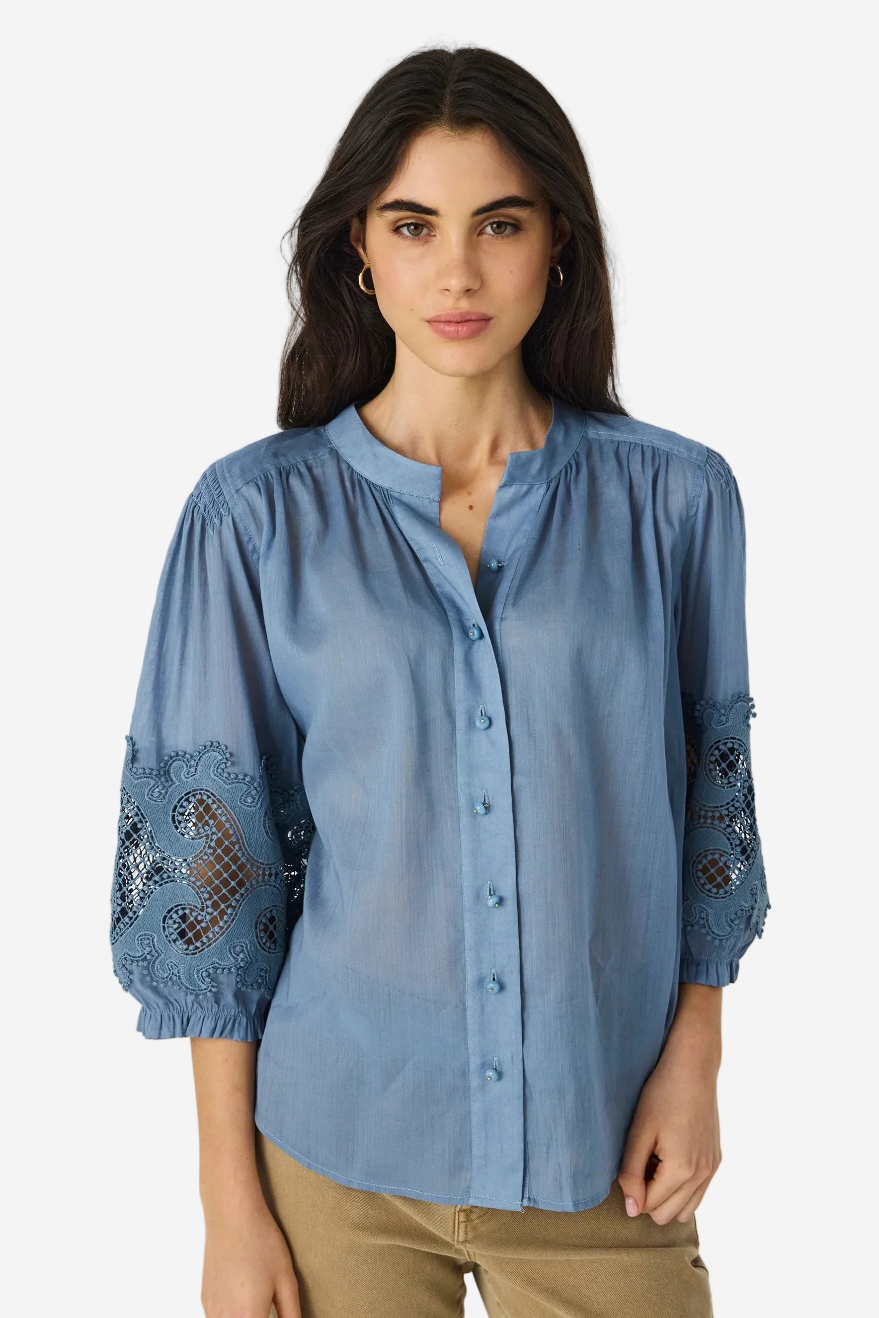 LANIA AUSTIN SHIRT - DOVE - THE VOGUE STORE