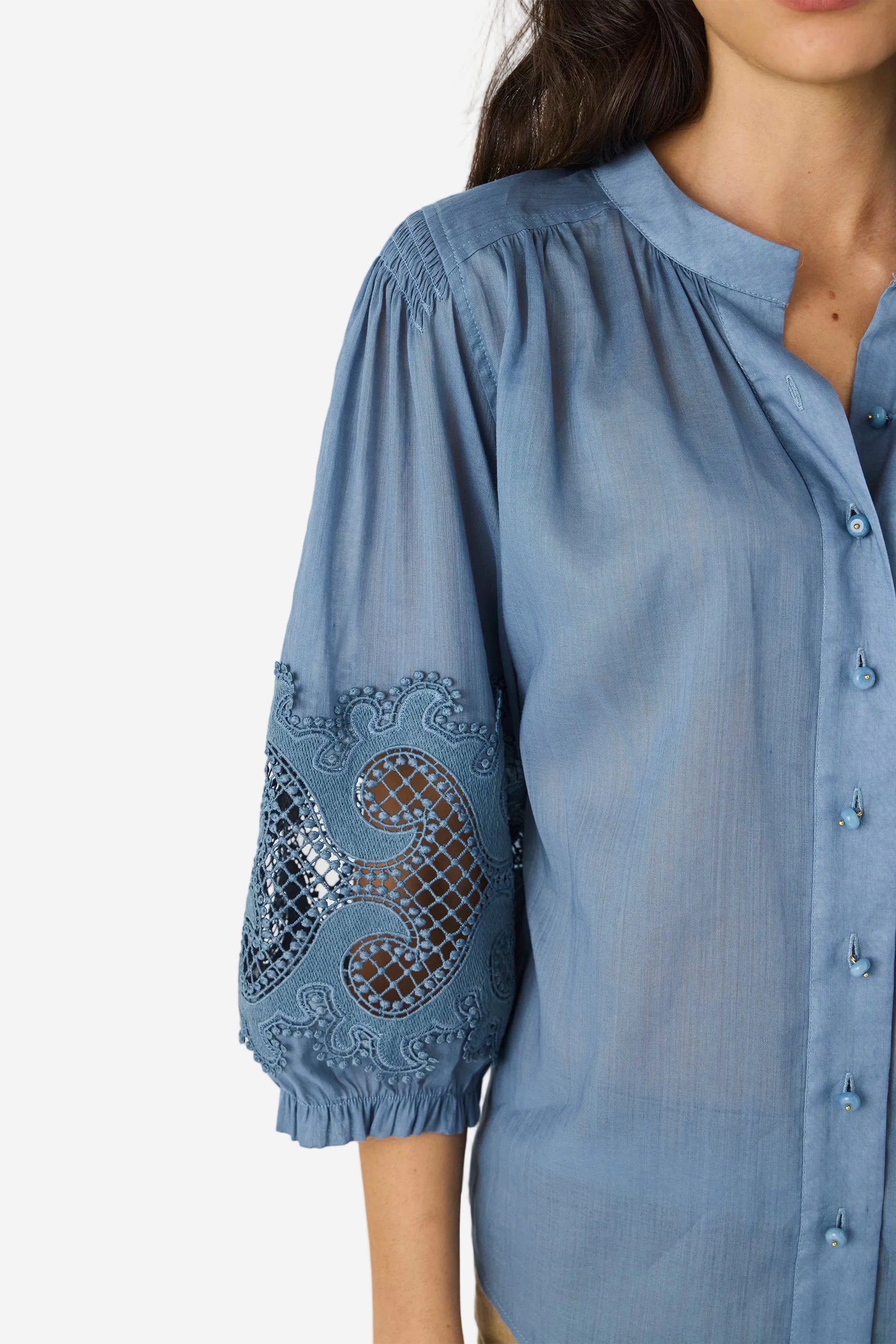 LANIA AUSTIN SHIRT - DOVE - THE VOGUE STORE