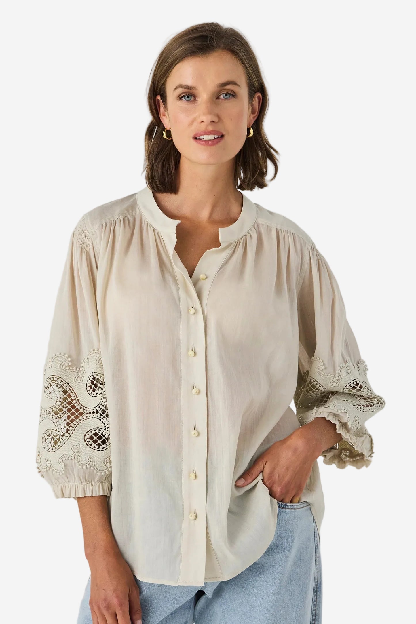 LANIA AUSTIN SHIRT - LATTE - THE VOGUE STORE