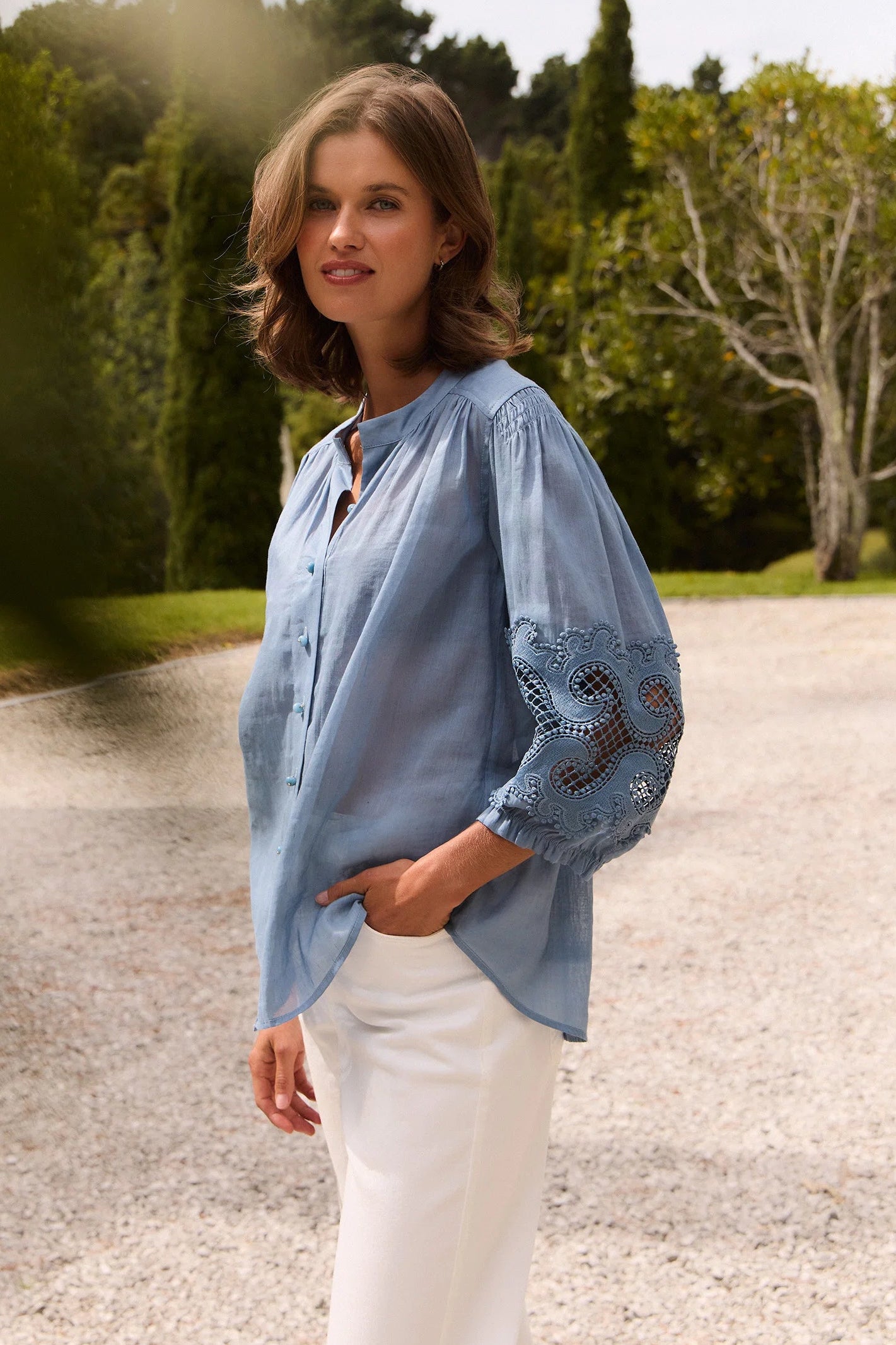 LANIA AUSTIN SHIRT - DOVE - THE VOGUE STORE