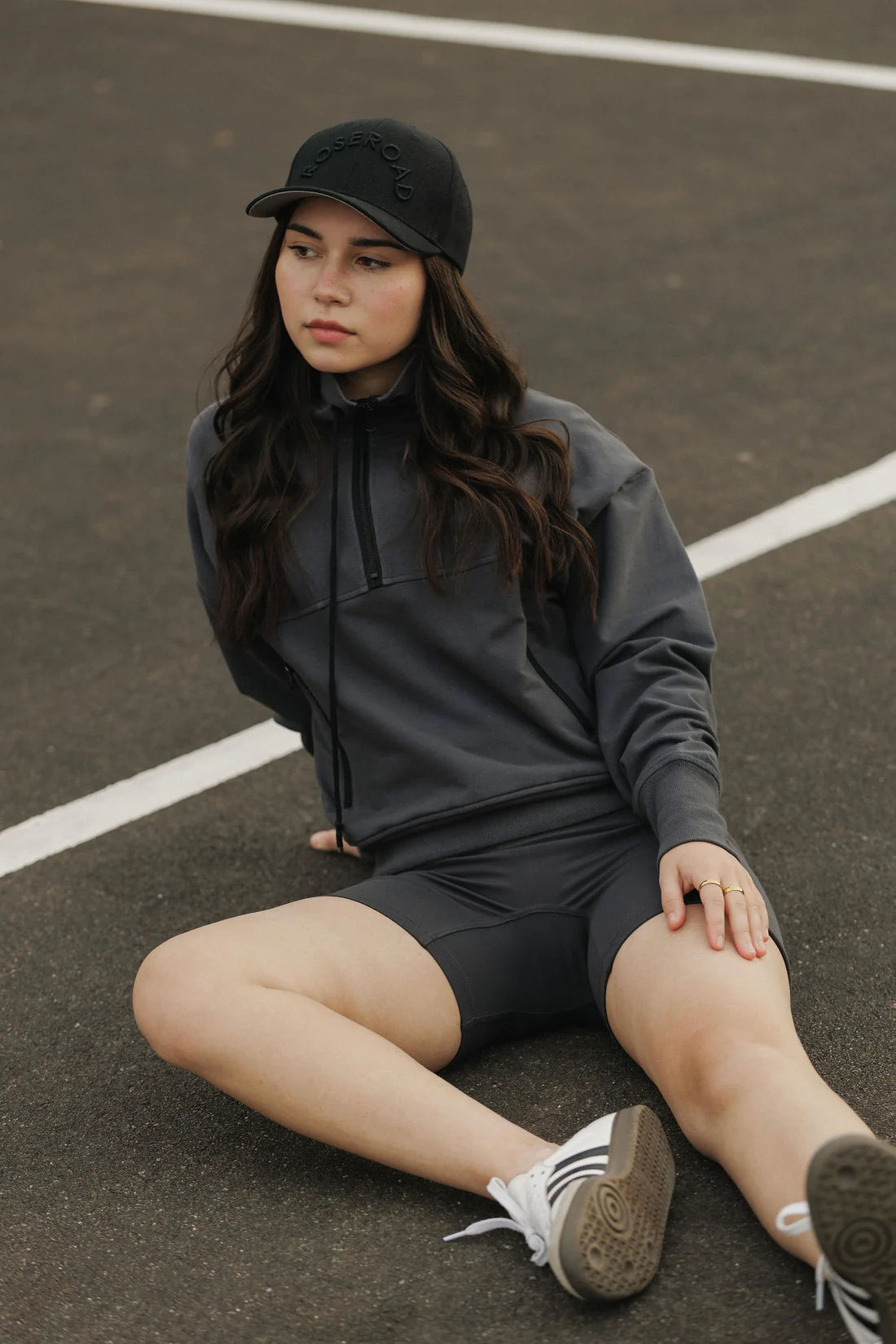 ROSE ROAD ABBOTT SWEATER - GRAPHITE - THE VOGUE STORE