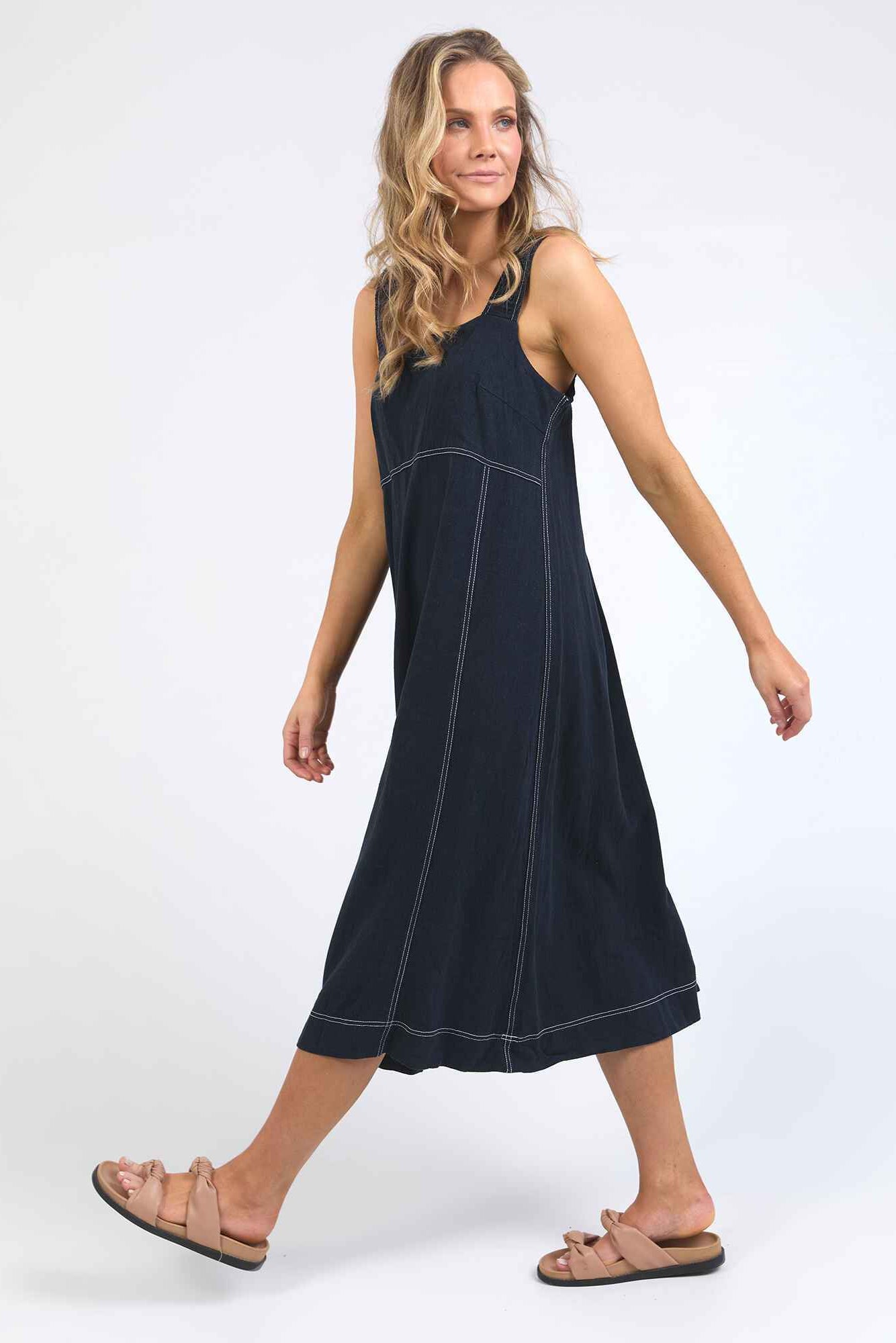 FOXWOOD SAGE DRESS - NAVY - THE VOGUE STORE