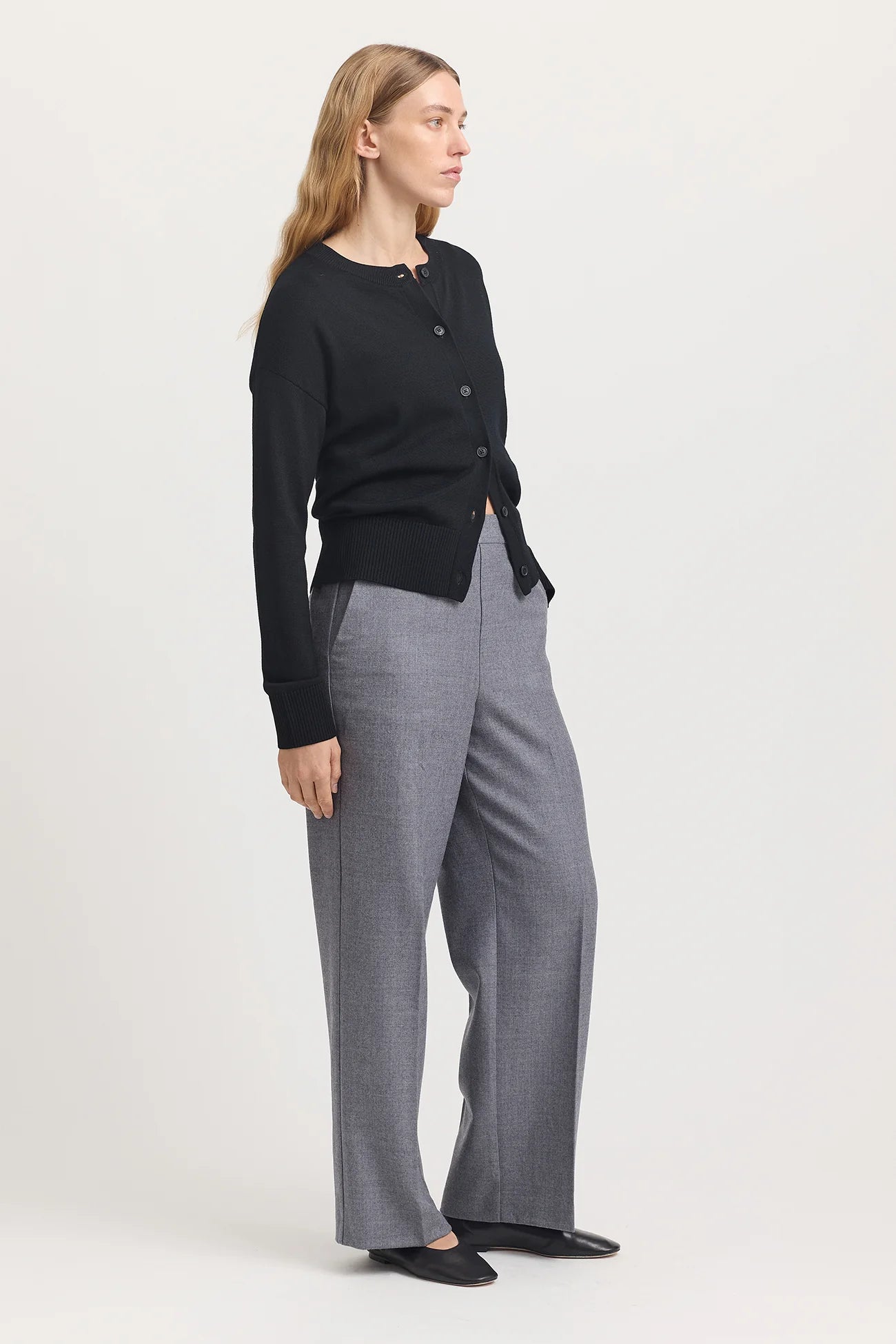TOORALLIE FINE KNIT CARDIGAN - BLACK - THE VOGUE STORE