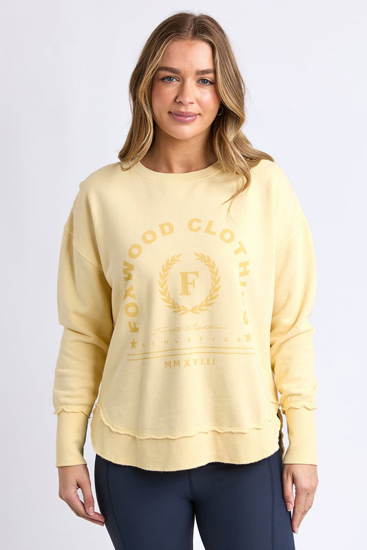 FOXWOOD MEDALION CREW - LEMON - THE VOGUE STORE
