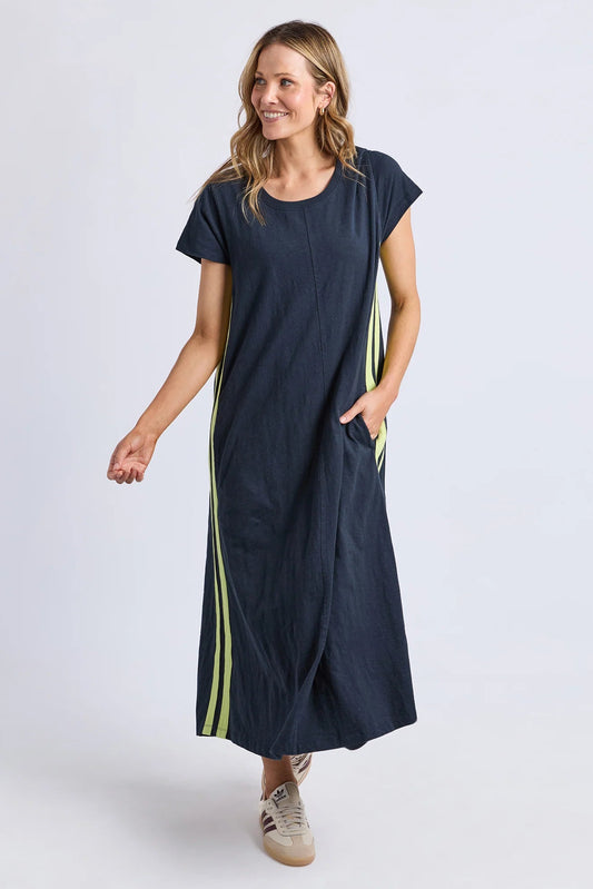 FOXWOOD RECOVERY DRESS - NAVY & NEON LEMON - THE VOGUE STORE