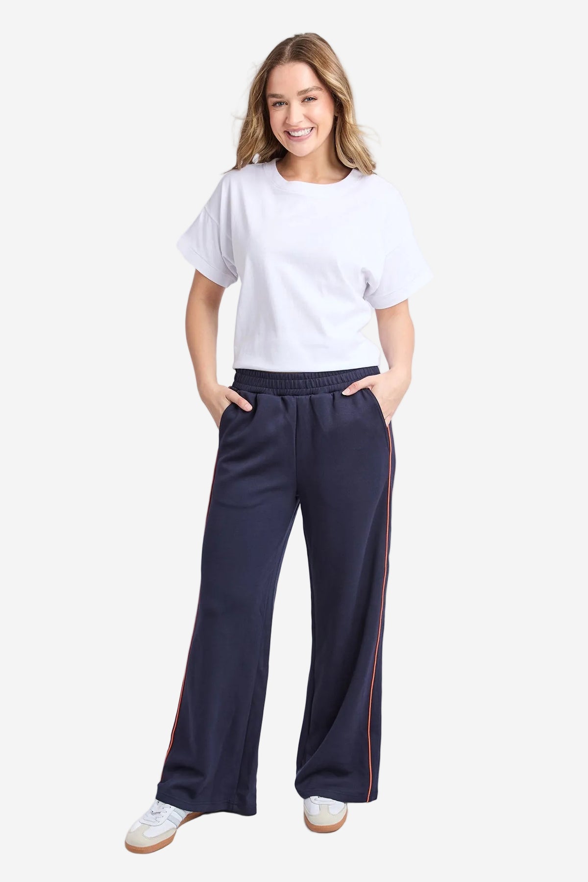 FOXWOOD TRAVELLER PANT - NAVY/ORANGE - THE VOGUE STORE