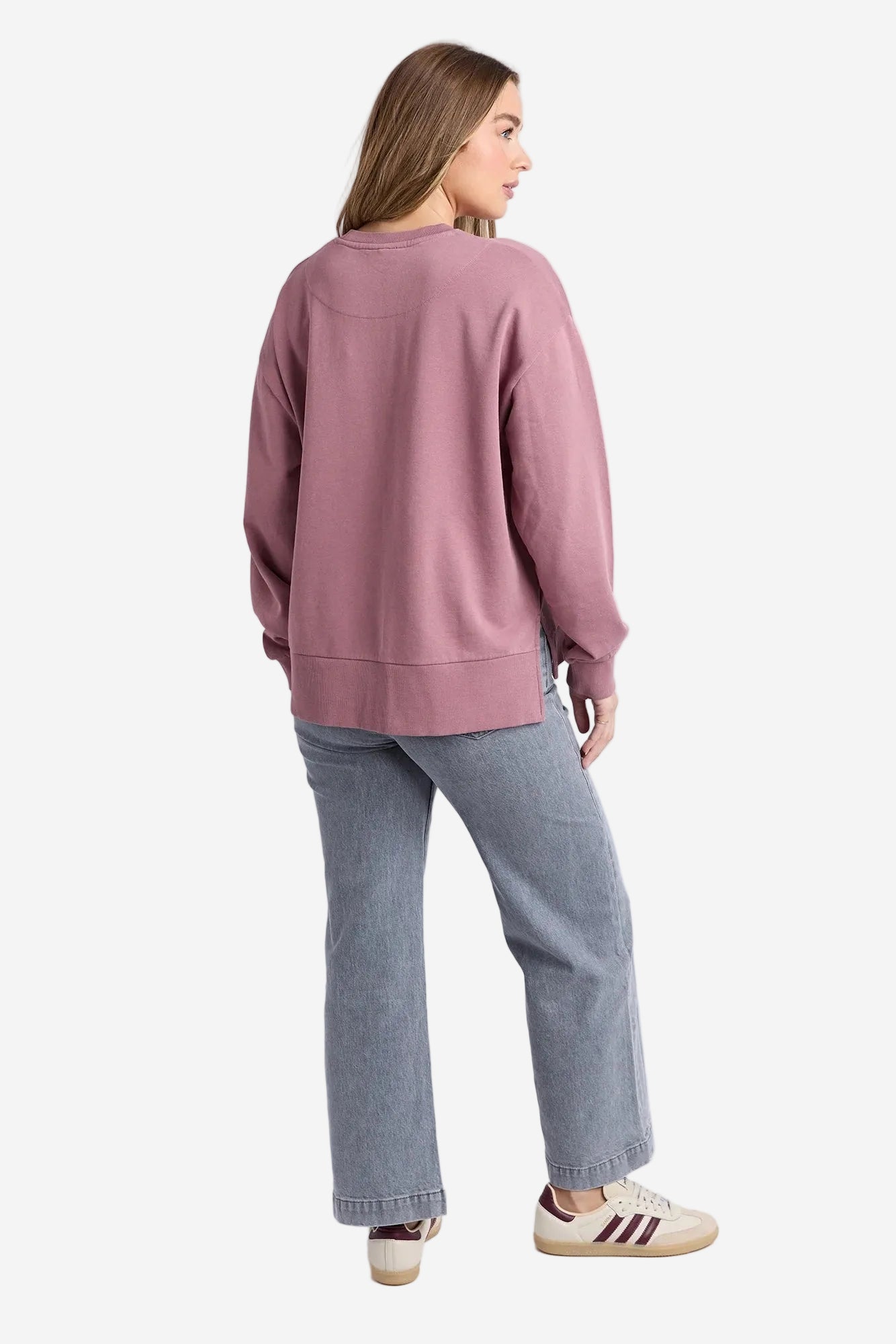 FOXWOOD ESTABLISHED ROSE CREW - DUSTY ROSE - THE VOGUE STORE