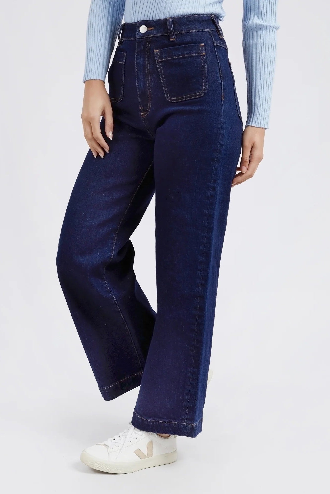 FOXWOOD SARAH WIDE LEG JEAN - DARK BLUE - THE VOGUE STORE