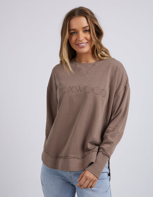 FOXWOOD SIMPLIFIED CREW - CHOCOLATE BROWN - THE VOGUE STORE