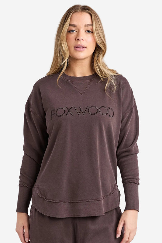 FOXWOOD SIMPLIFIED CREW - COFFEE - THE VOGUE STORE