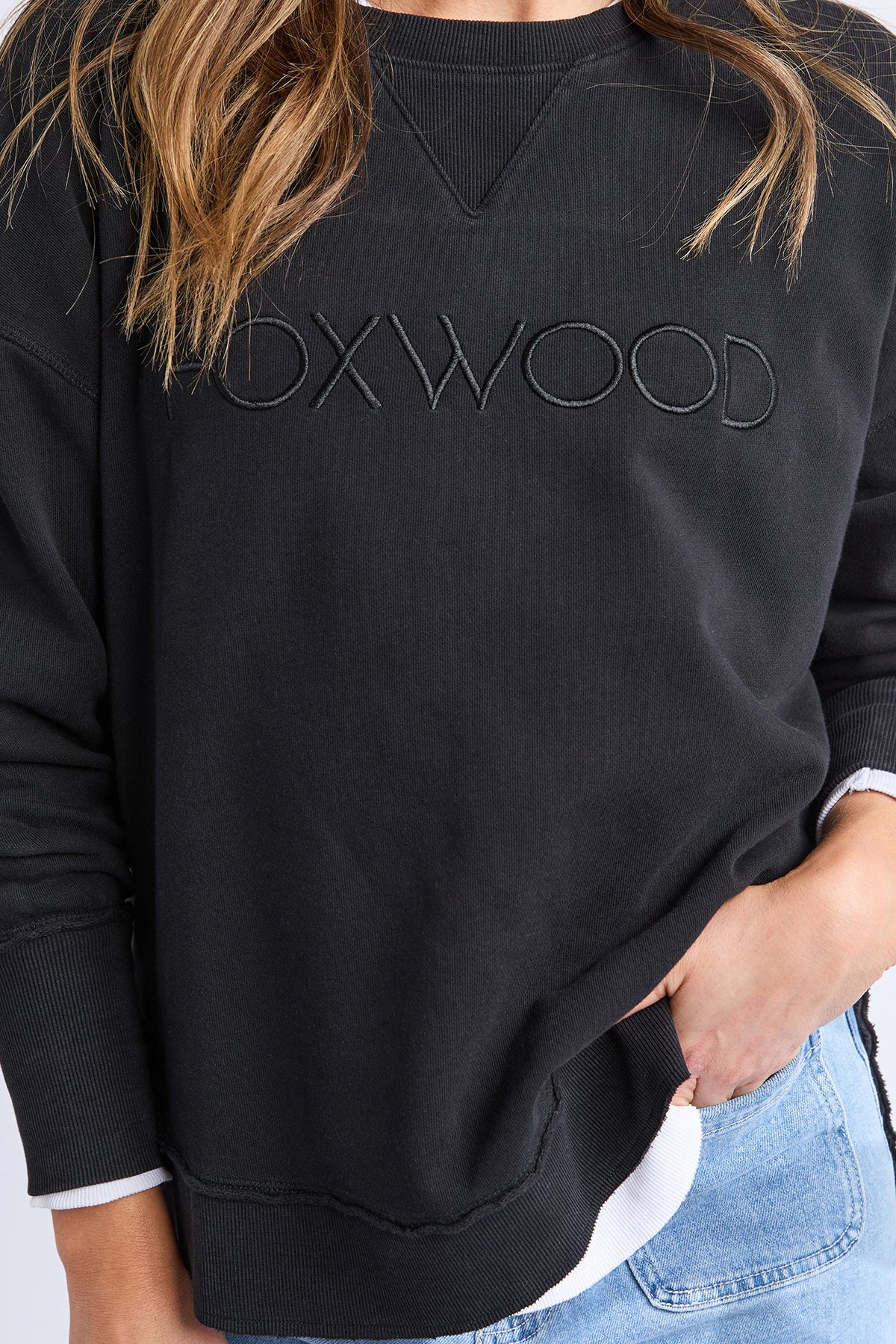 FOXWOOD SIMPLIFIED CREW - BLACK ON BLACK - THE VOGUE STORE