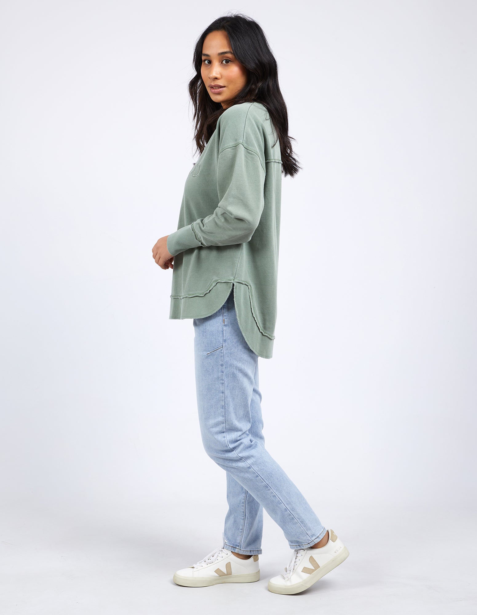 FOXWOOD SIMPLIFIED CREW - SAGE - THE VOGUE STORE