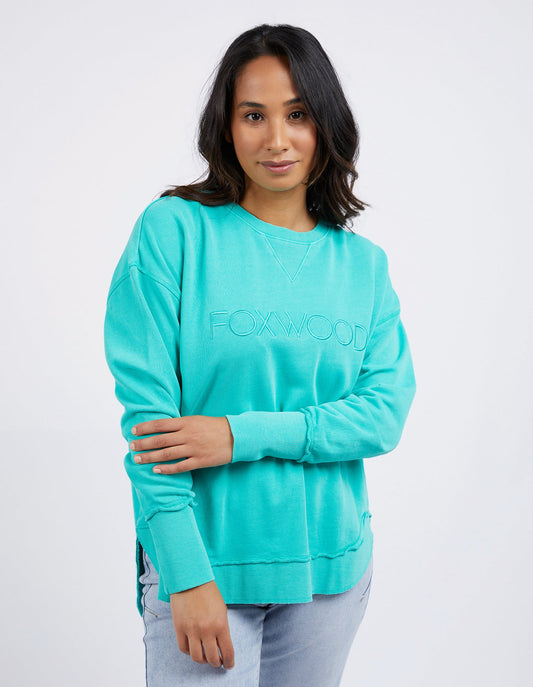 FOXWOOD SIMPLIFIED CREW - TEAL - THE VOGUE STORE