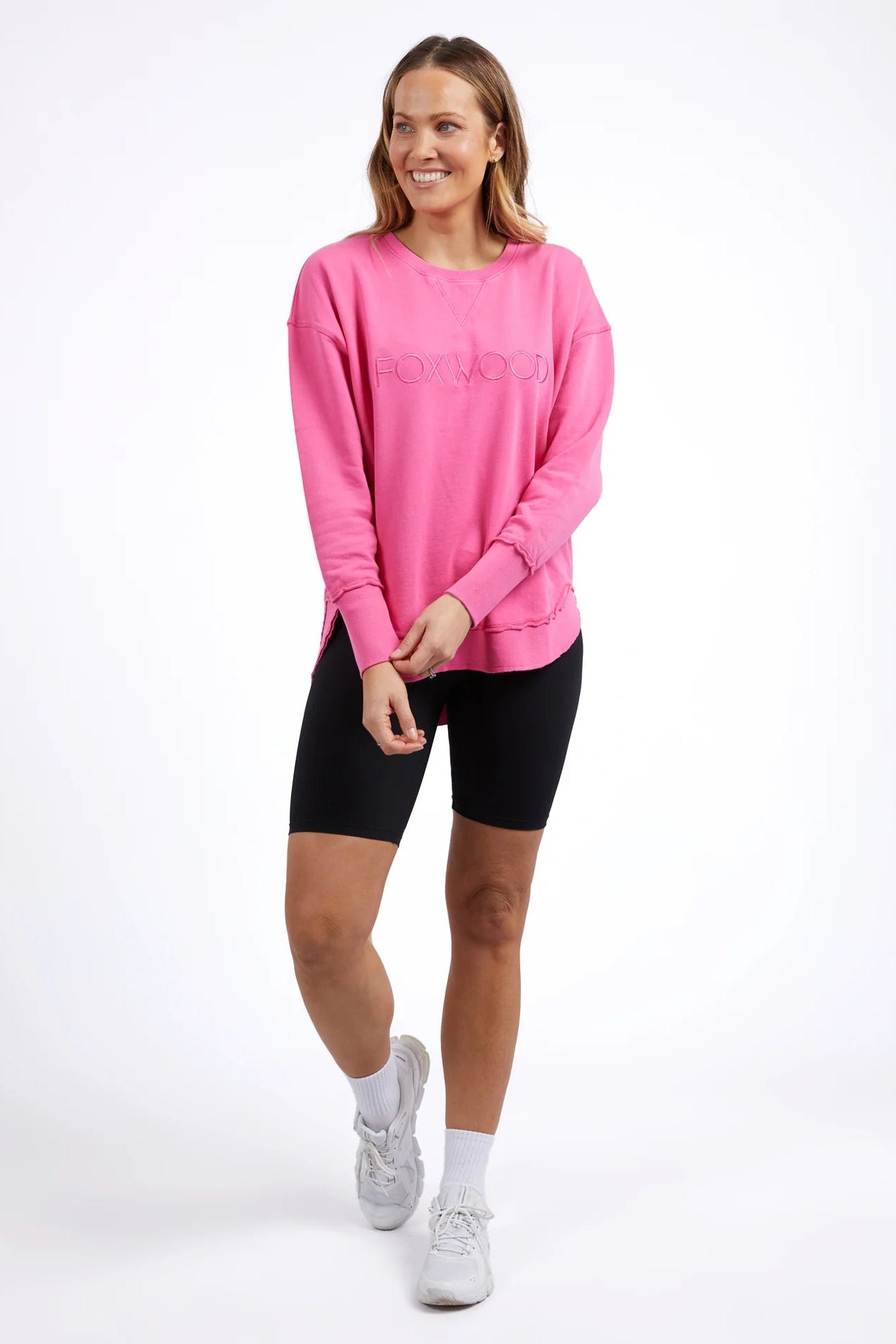 FOXWOOD SIMPLIFIED CREW - BRIGHT PINK - THE VOGUE STORE