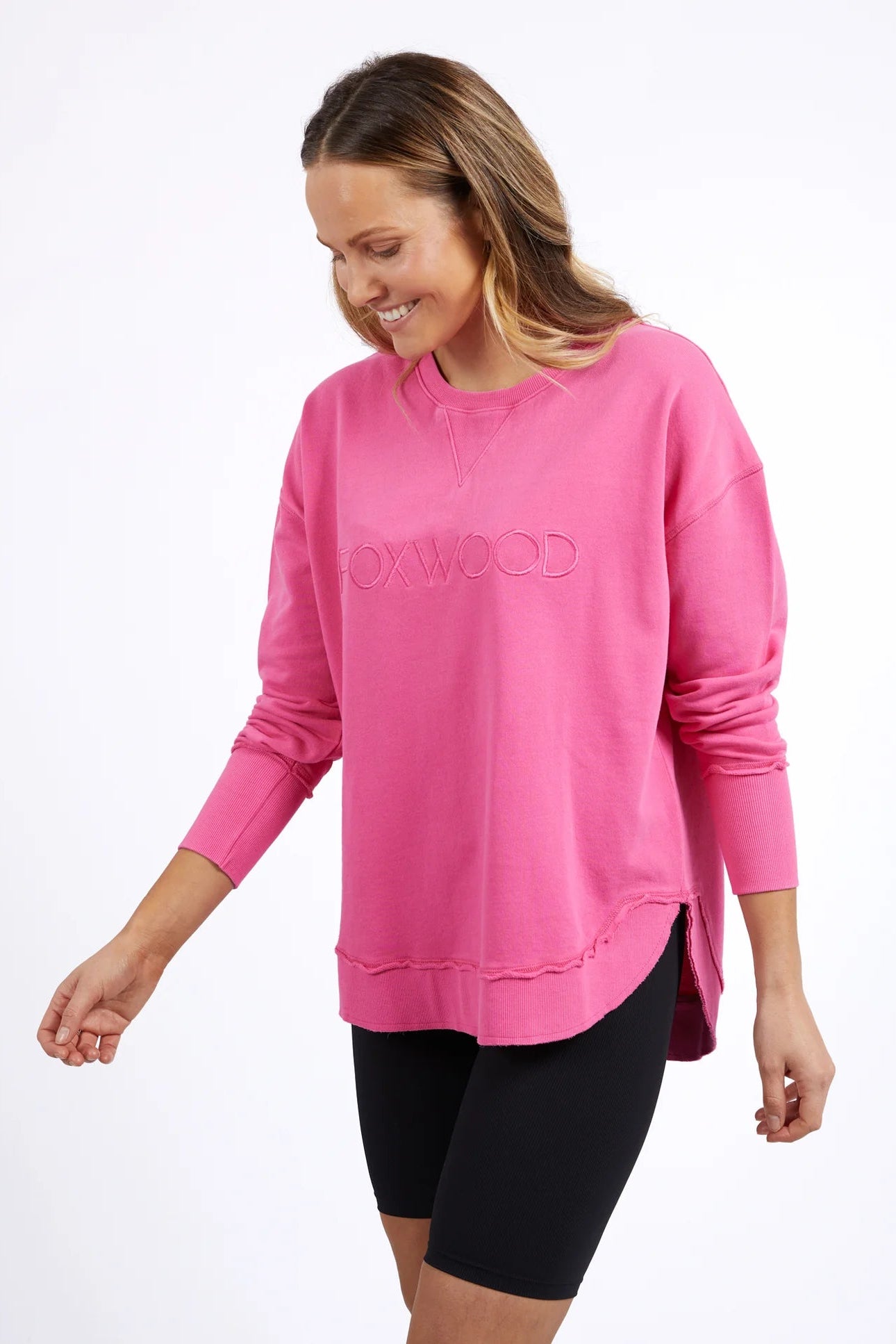 FOXWOOD SIMPLIFIED CREW - BRIGHT PINK - THE VOGUE STORE