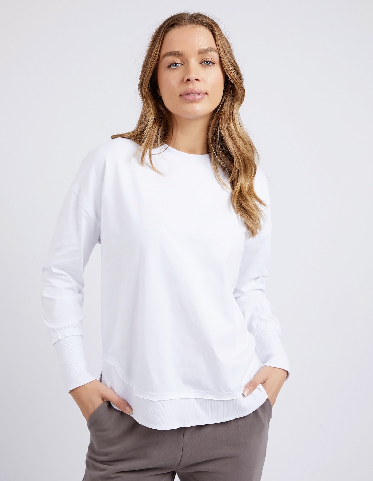 FOXWOOD FARRAH LONG SLEEVE TEE - WHITE - THE VOGUE STORE