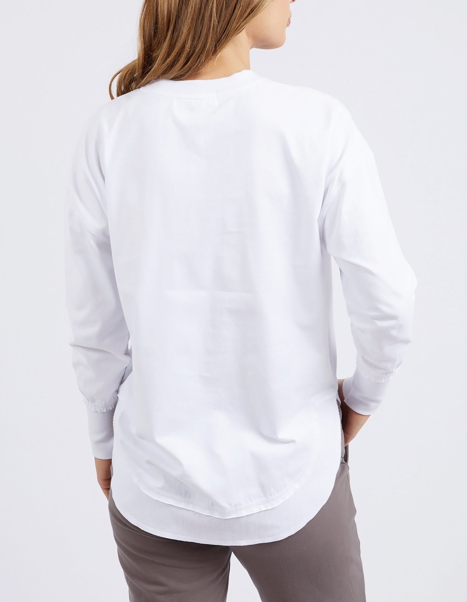 FOXWOOD FARRAH LONG SLEEVE TEE - WHITE - THE VOGUE STORE