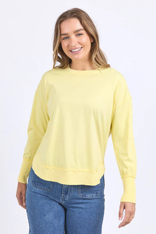 FOXWOOD FARRAH LONG SLEEVE TOP - LEMON - THE VOGUE STORE