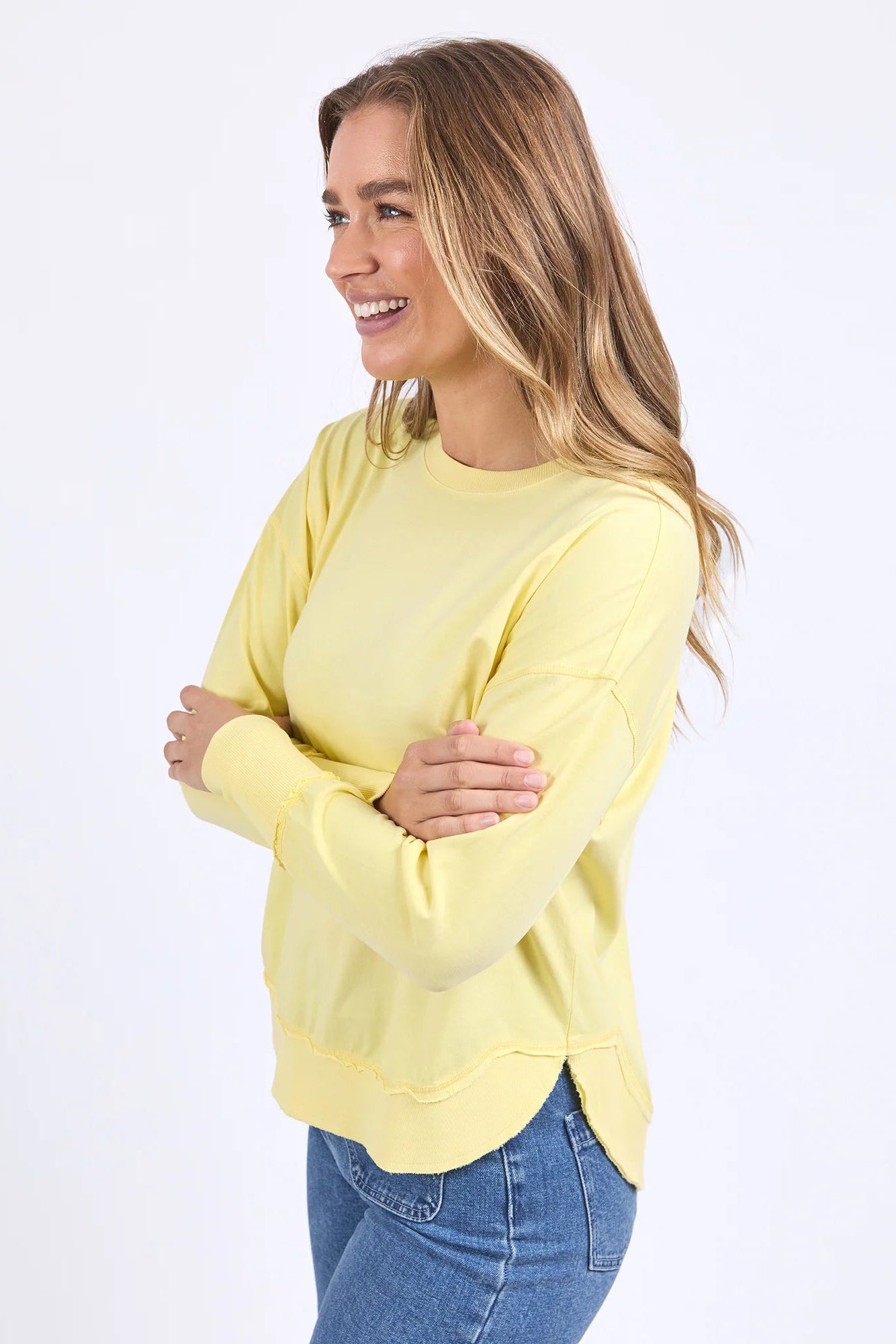 FOXWOOD FARRAH LONG SLEEVE TOP - LEMON - THE VOGUE STORE